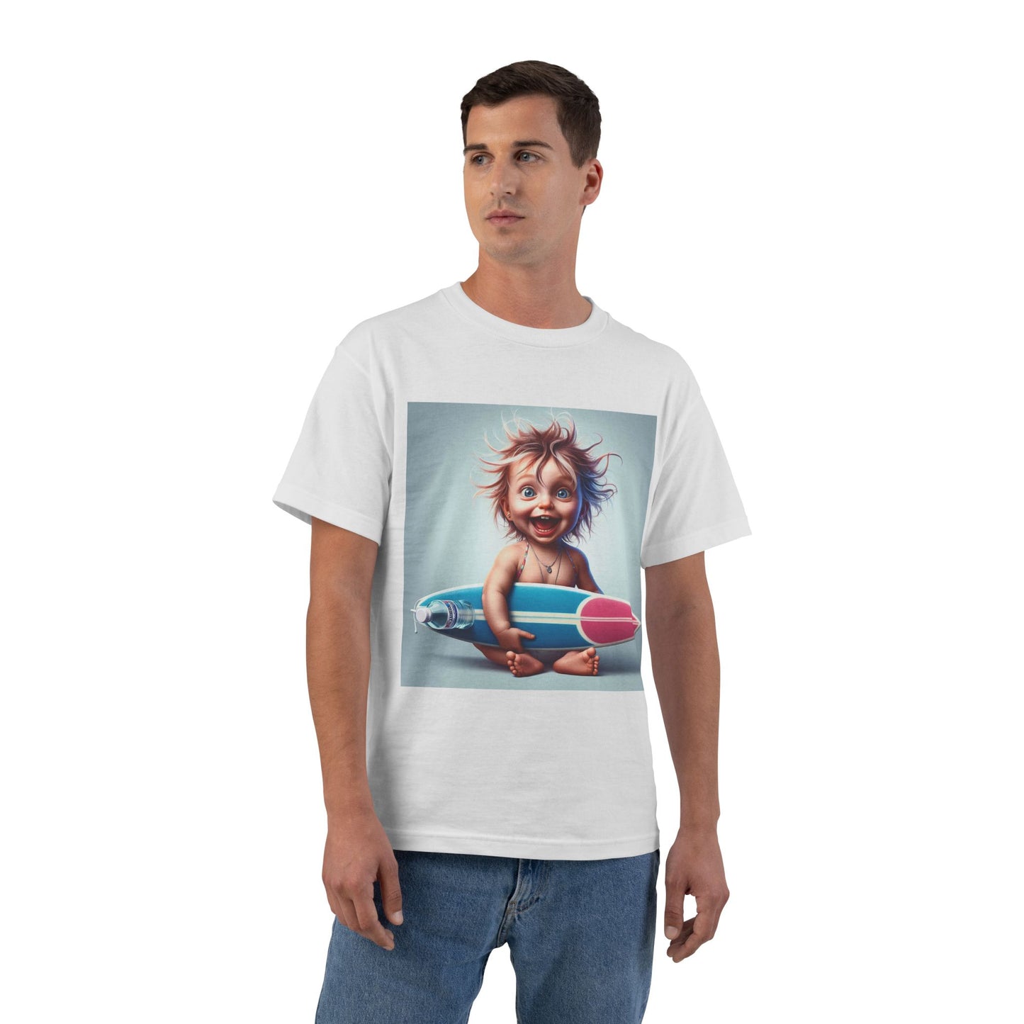 Funny Baby with Surfboard T-Shirt — Cute Surfing Infant Graphic Tee