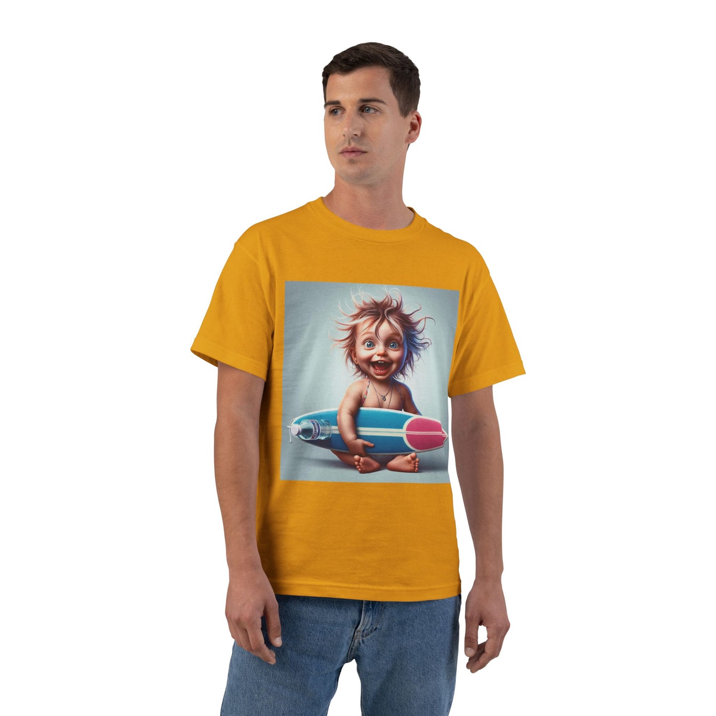 Funny Baby with Surfboard T-Shirt — Cute Surfing Infant Graphic Tee