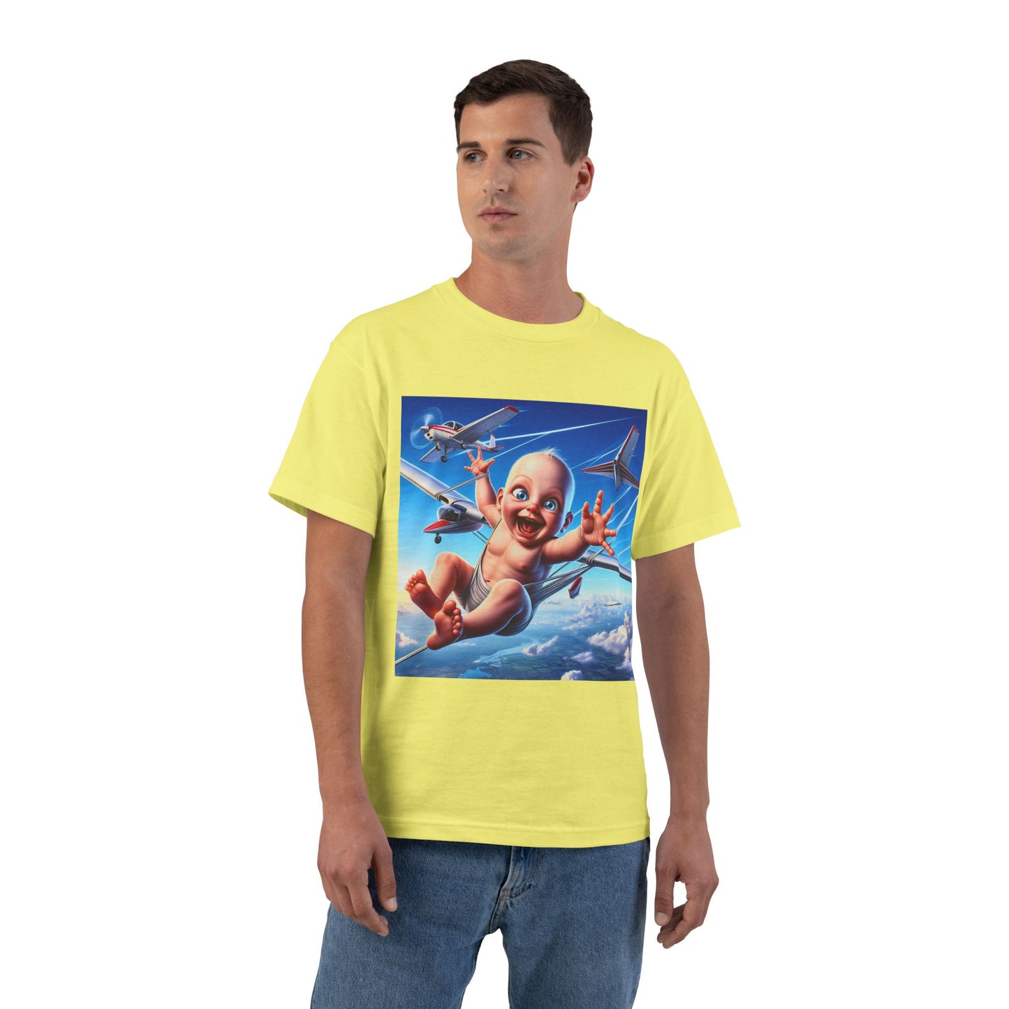 Baby Parachute Graphic T-Shirt — Cute Baby Parachuting Design