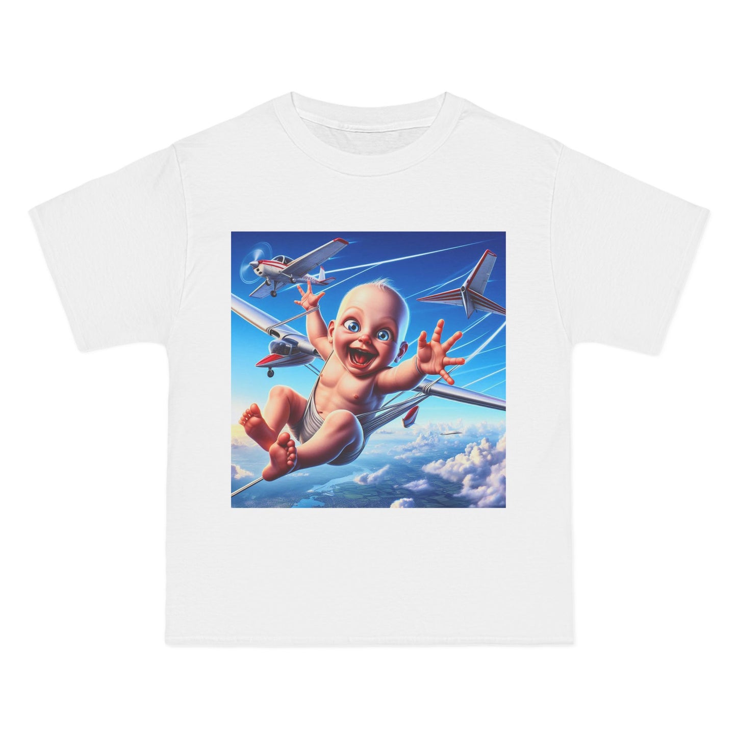 Baby Parachute Graphic T-Shirt — Cute Baby Parachuting Design