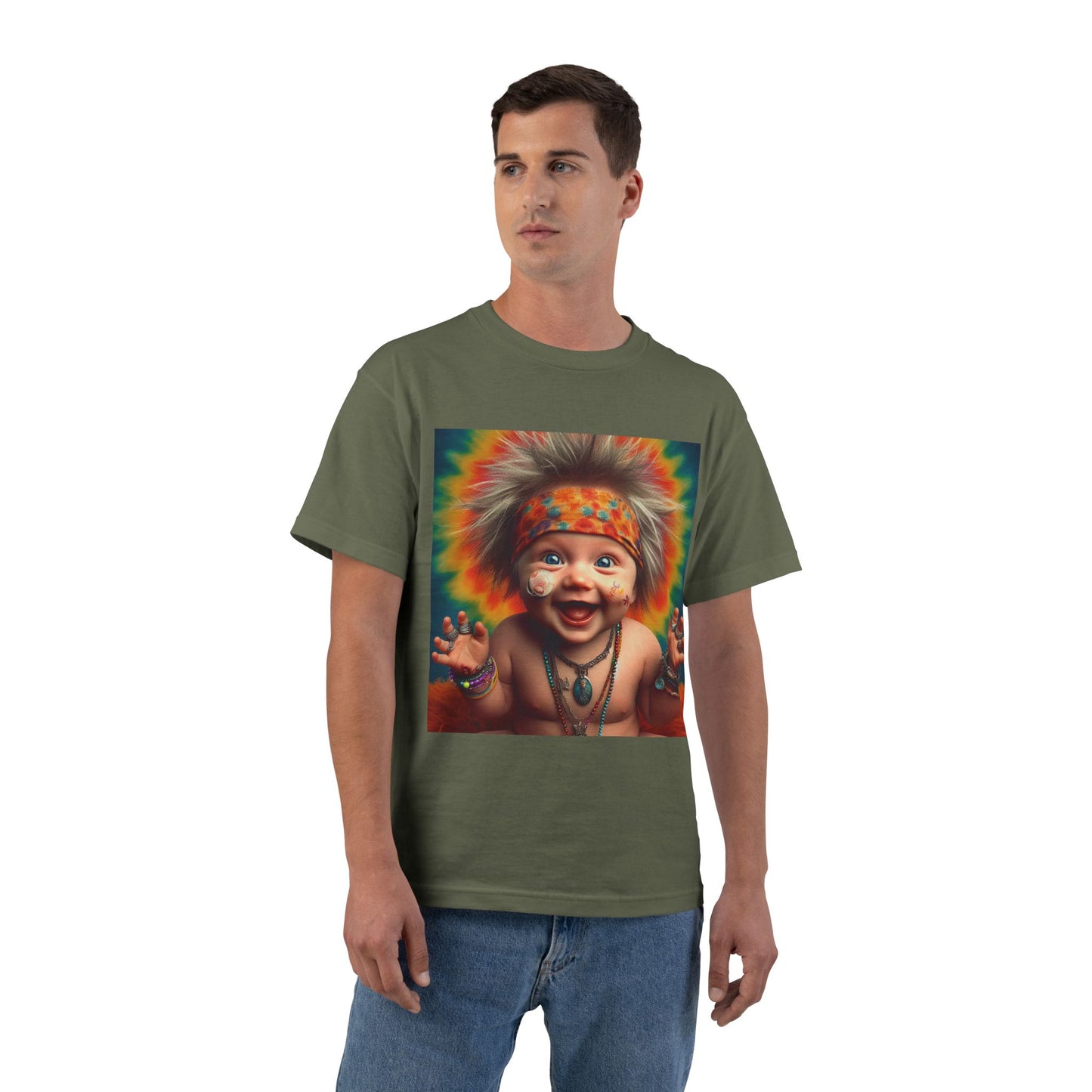 Hippie Baby Graphic T-Shirt — Funny Retro Tie-Dye Baby Design