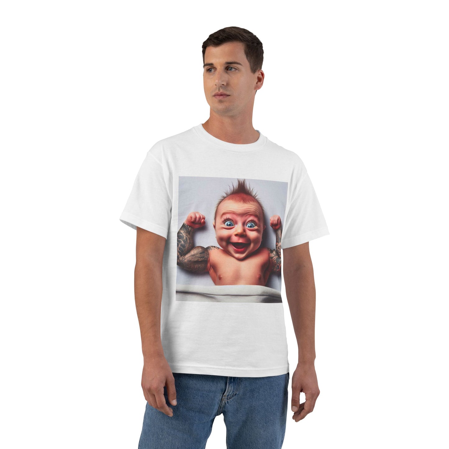 Funny Muscle Baby T-Shirt — Cute Strong Baby Graphic Tee