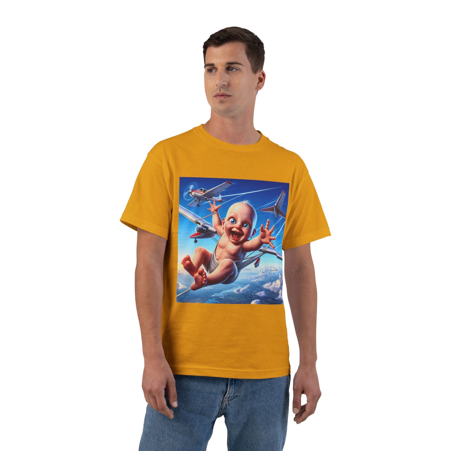 Baby Parachute Graphic T-Shirt — Cute Baby Parachuting Design