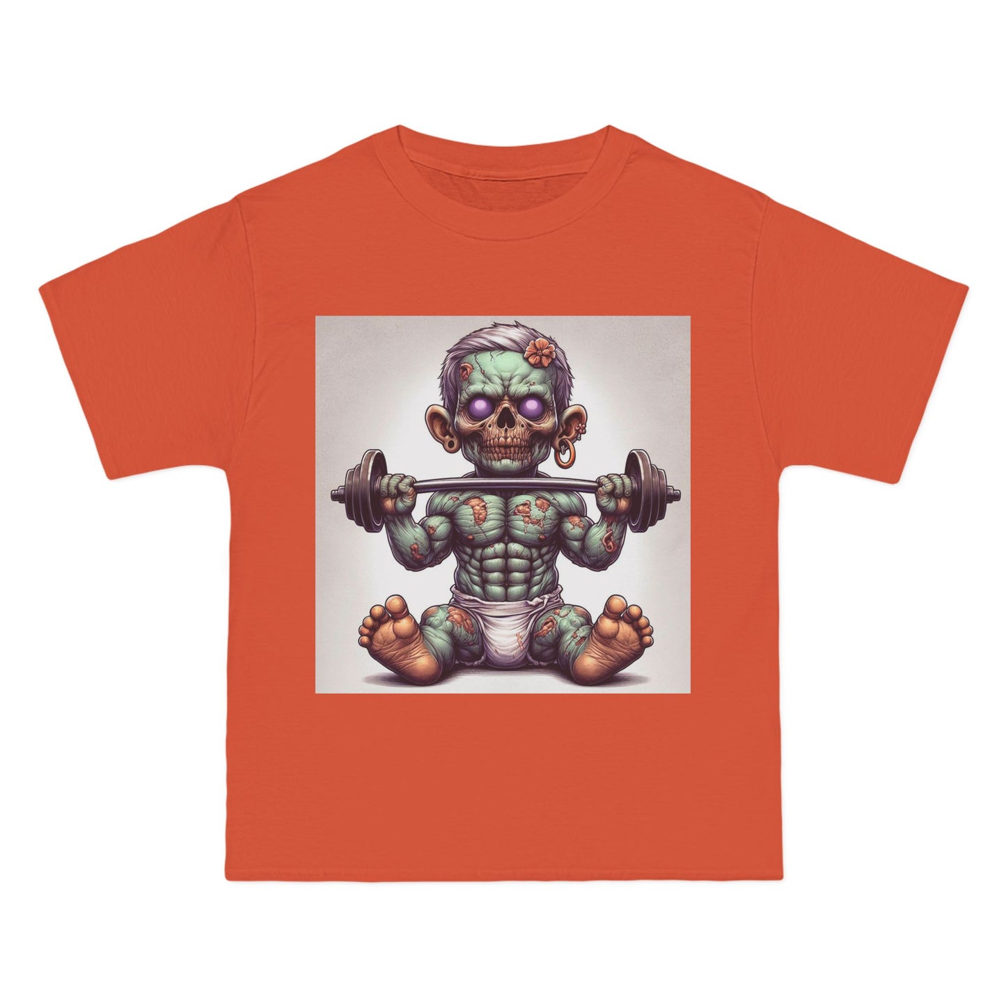 Weightlifting Zombie Baby T-Shirt — Funny Gym Skull Infant Design