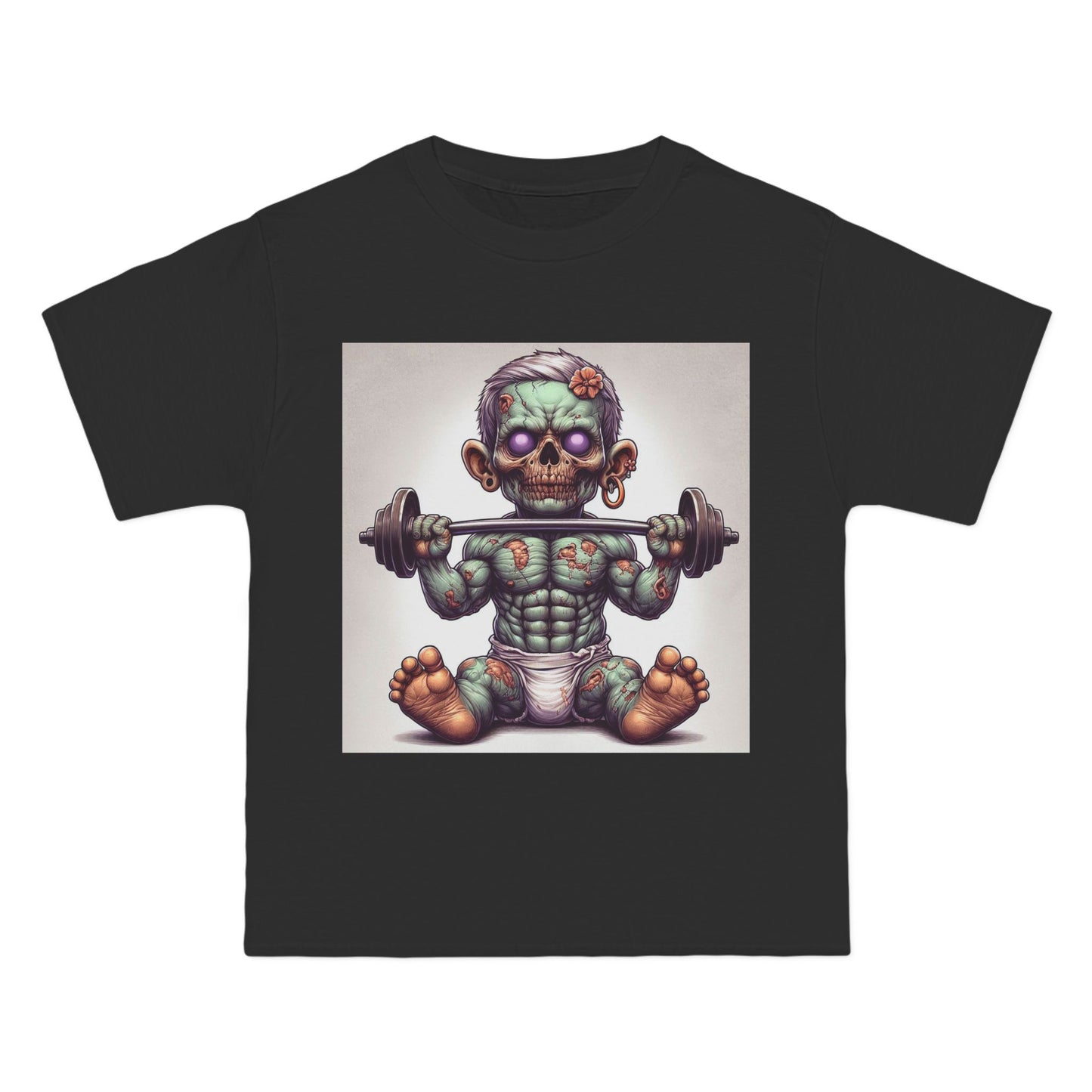 Weightlifting Zombie Baby T-Shirt — Funny Gym Skull Infant Design