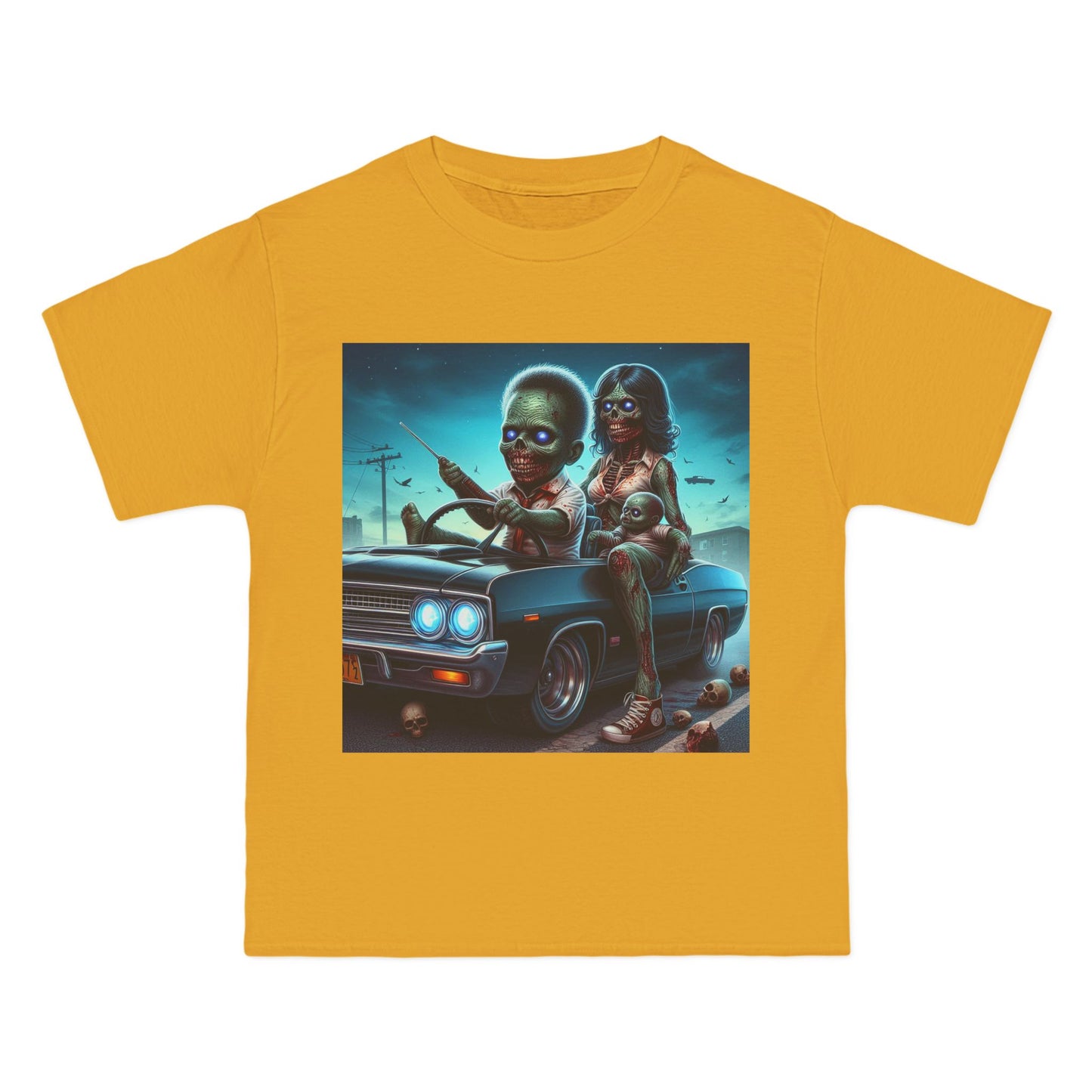 Zombie Baby Family Car T-Shirt — Cute Spooky Driving Crew Tee