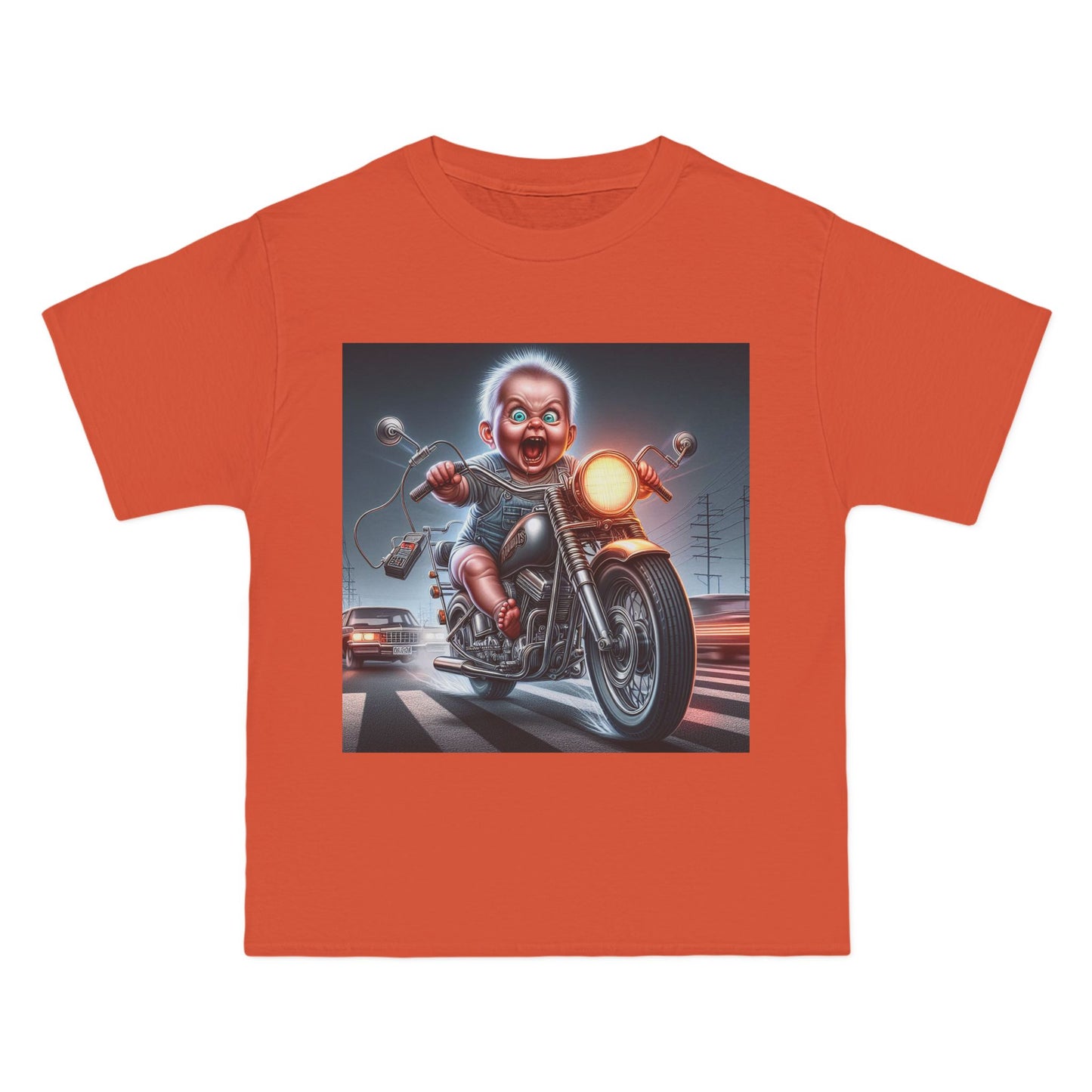 Crazy Baby Riding a Motorcycle T-Shirt — Funny Retro Baby Biker Tee