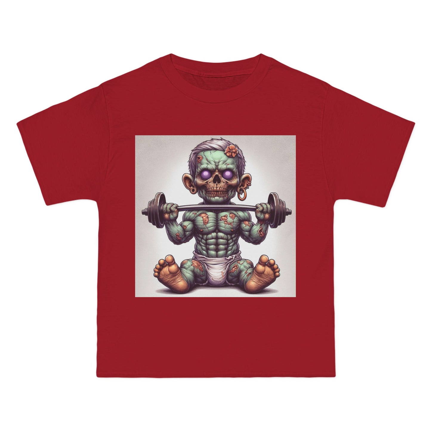 Weightlifting Zombie Baby T-Shirt — Funny Gym Skull Infant Design