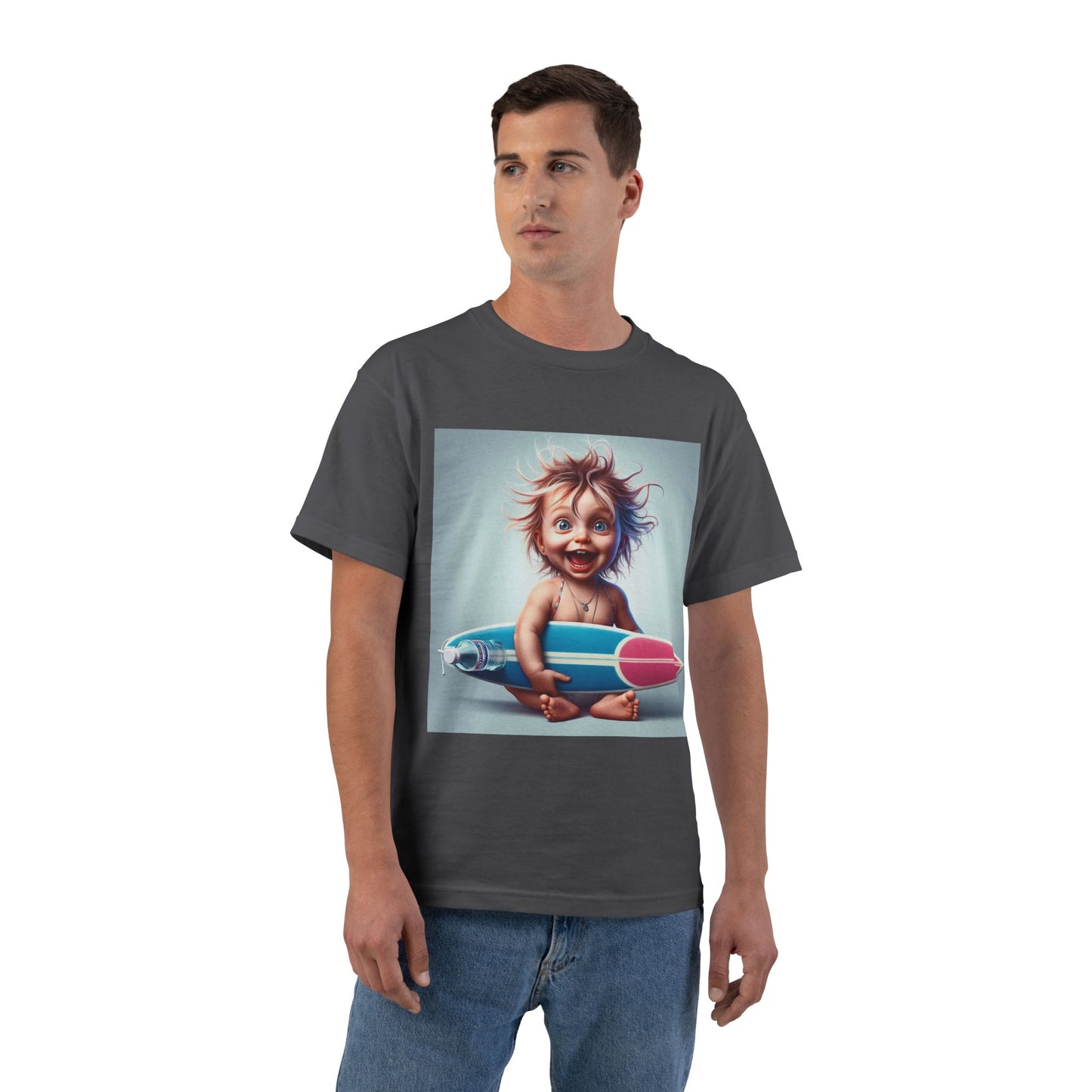 Funny Baby with Surfboard T-Shirt — Cute Surfing Infant Graphic Tee