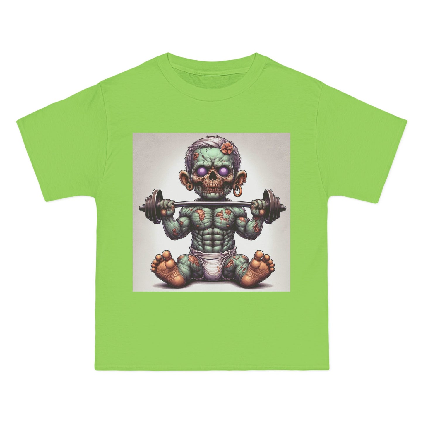 Weightlifting Zombie Baby T-Shirt — Funny Gym Skull Infant Design