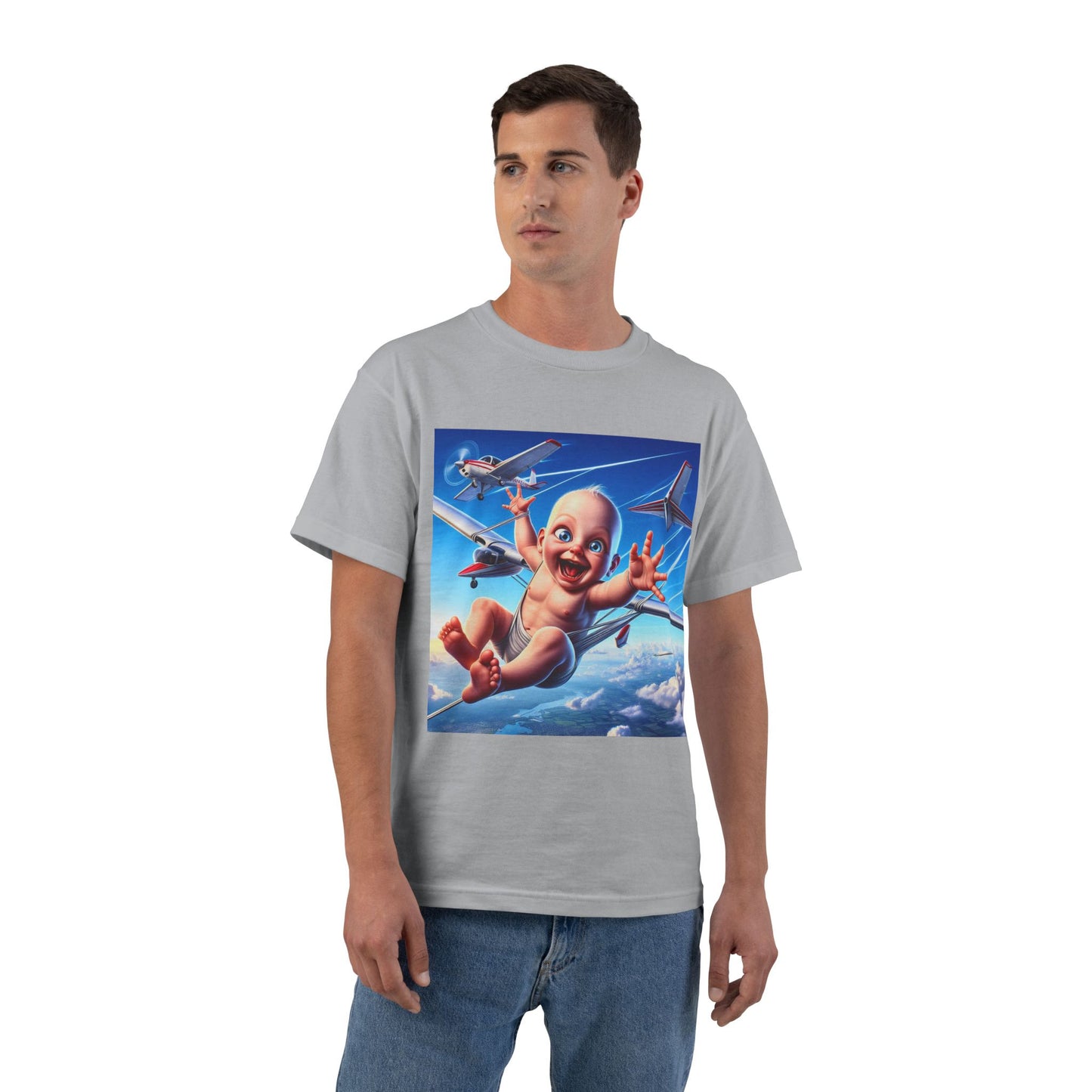 Baby Parachute Graphic T-Shirt — Cute Baby Parachuting Design