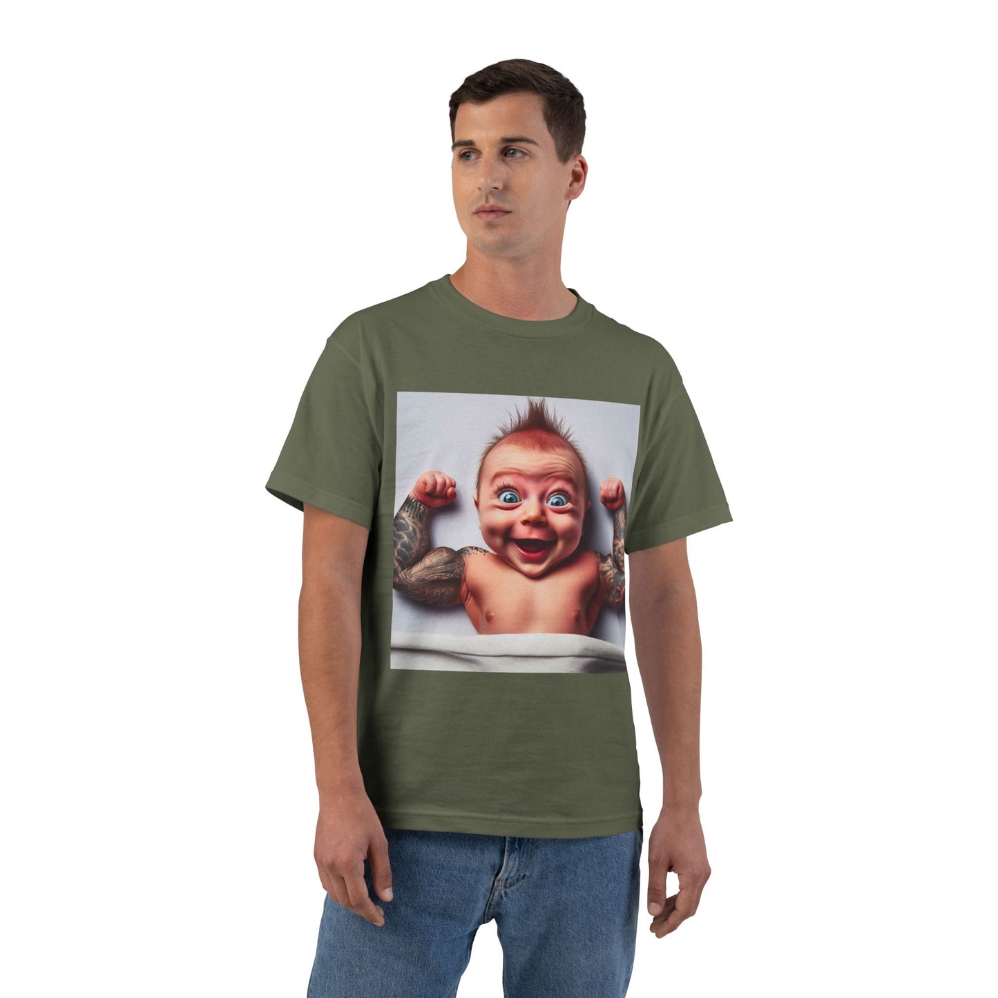 Funny Muscle Baby T-Shirt — Cute Strong Baby Graphic Tee
