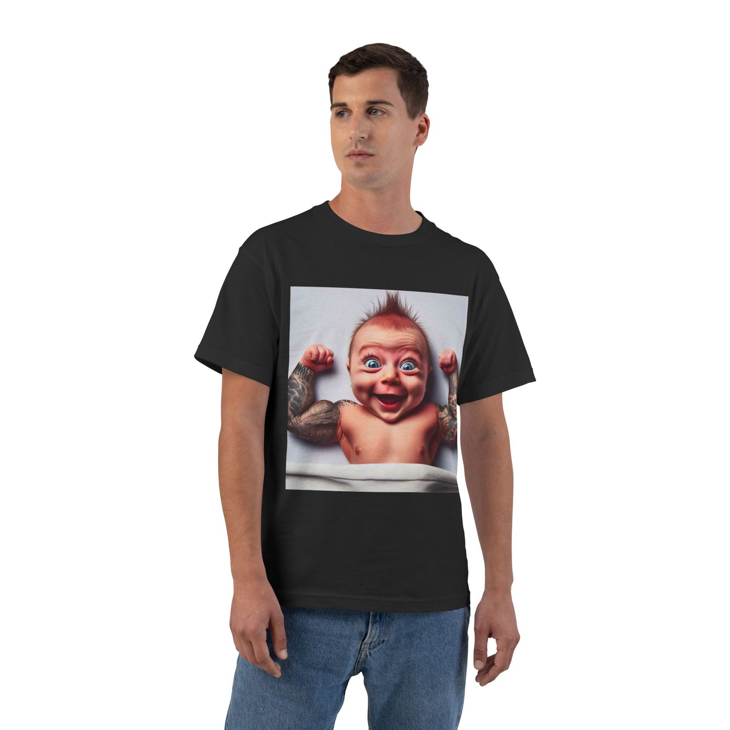Funny Muscle Baby T-Shirt — Cute Strong Baby Graphic Tee