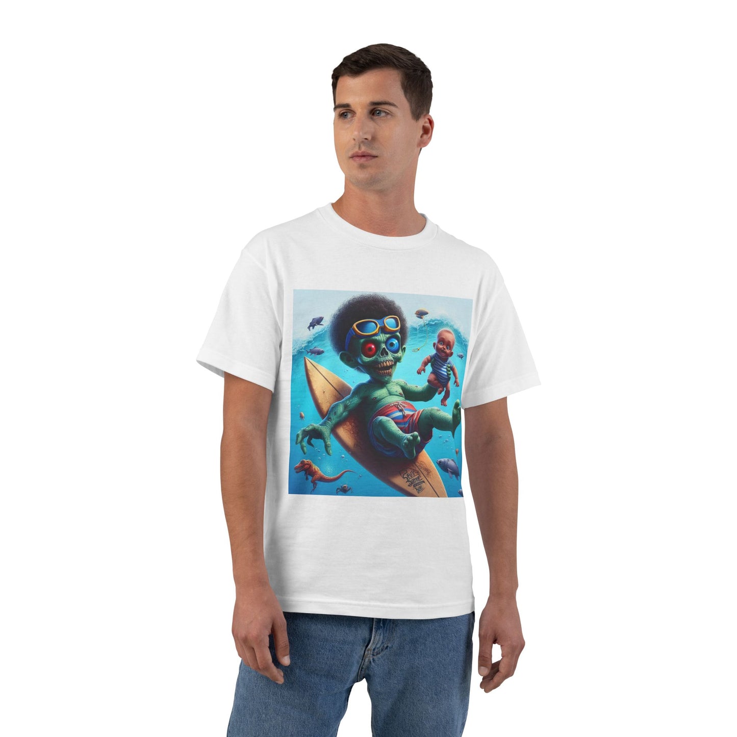 Zombie Surfer Baby T-Shirt — Cute Creepy Surfing Infant Design
