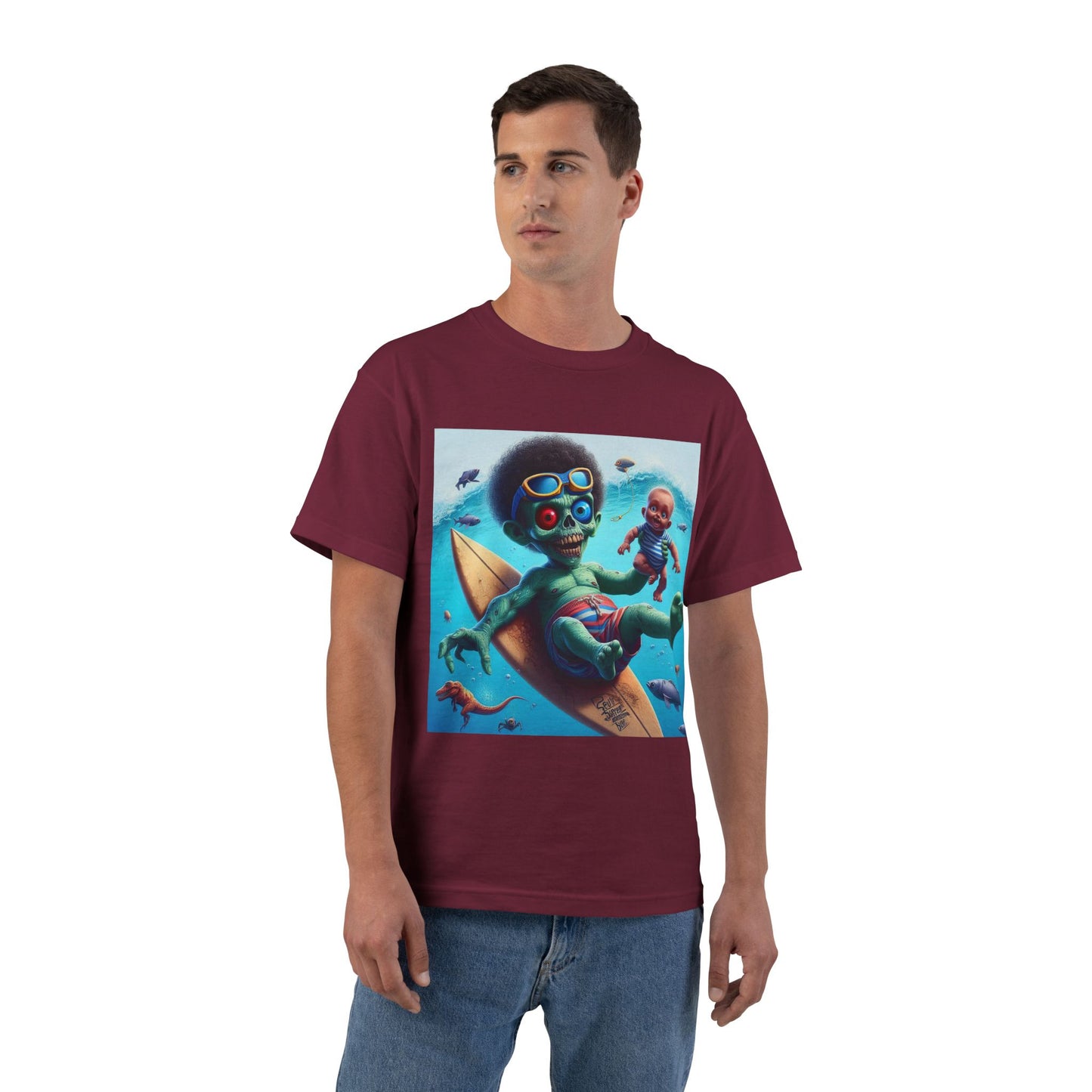 Zombie Surfer Baby T-Shirt — Cute Creepy Surfing Infant Design