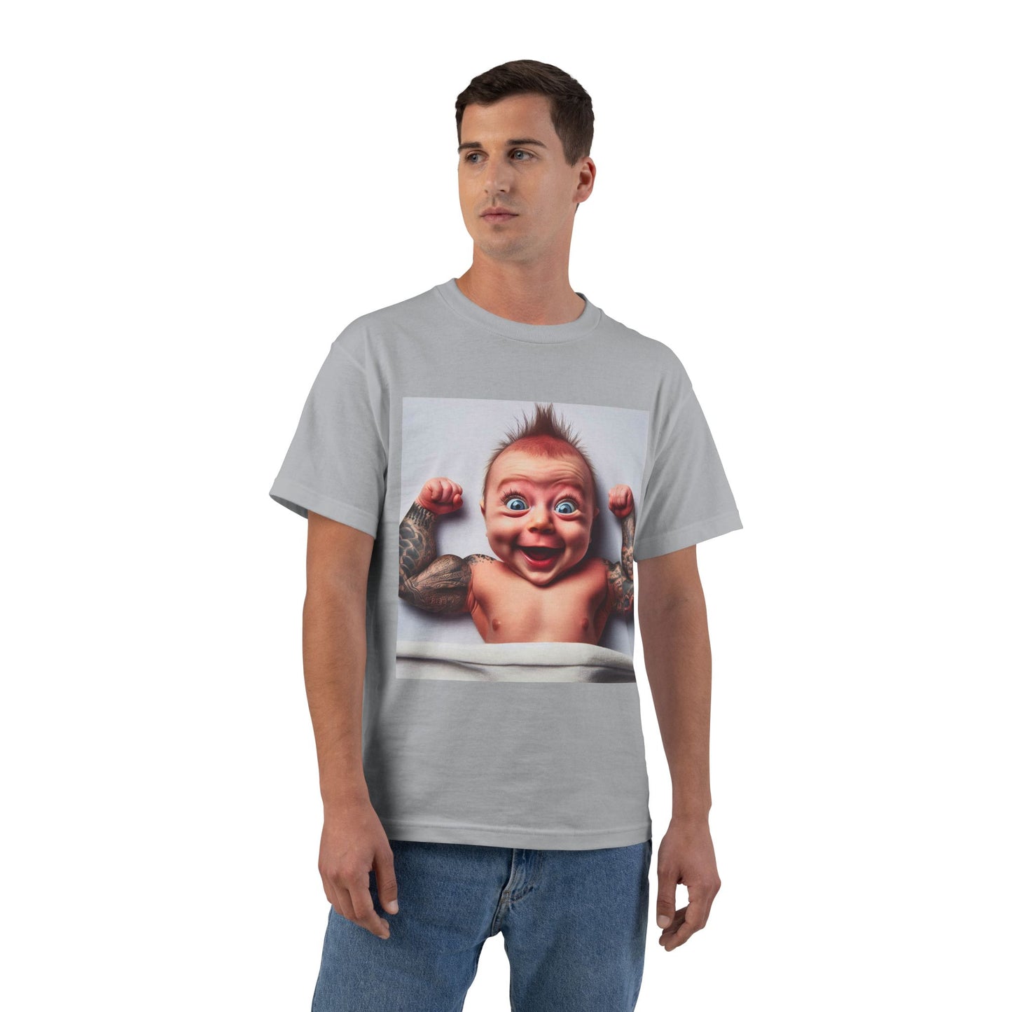 Funny Muscle Baby T-Shirt — Cute Strong Baby Graphic Tee