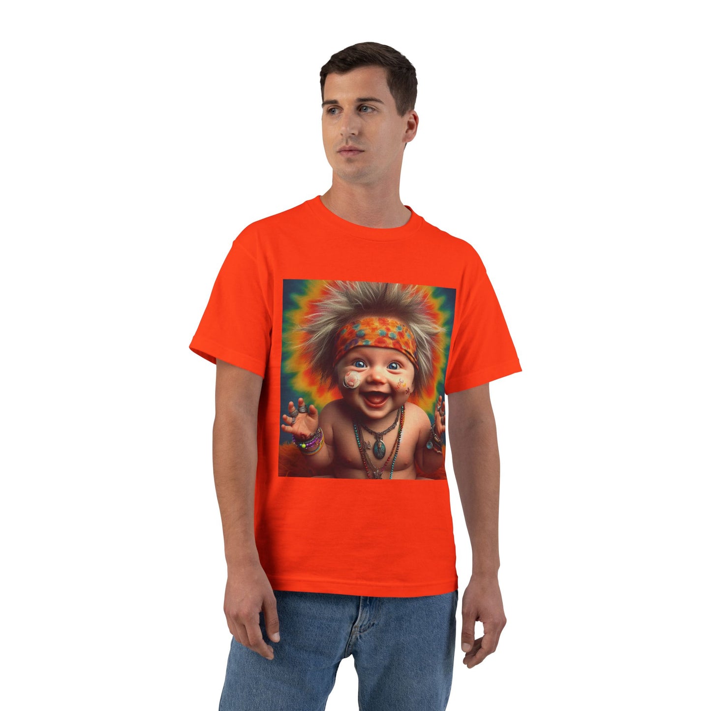 Hippie Baby Graphic T-Shirt — Funny Retro Tie-Dye Baby Design