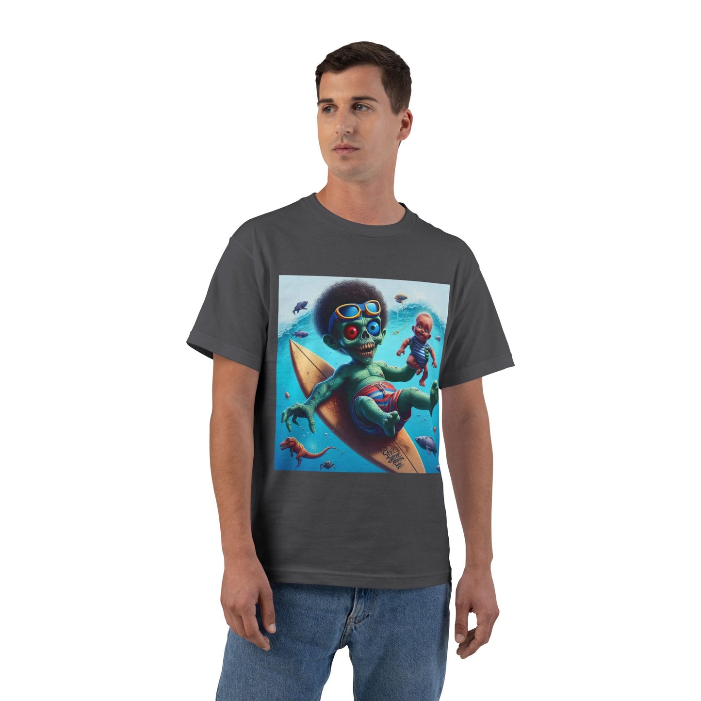 Zombie Surfer Baby T-Shirt — Cute Creepy Surfing Infant Design