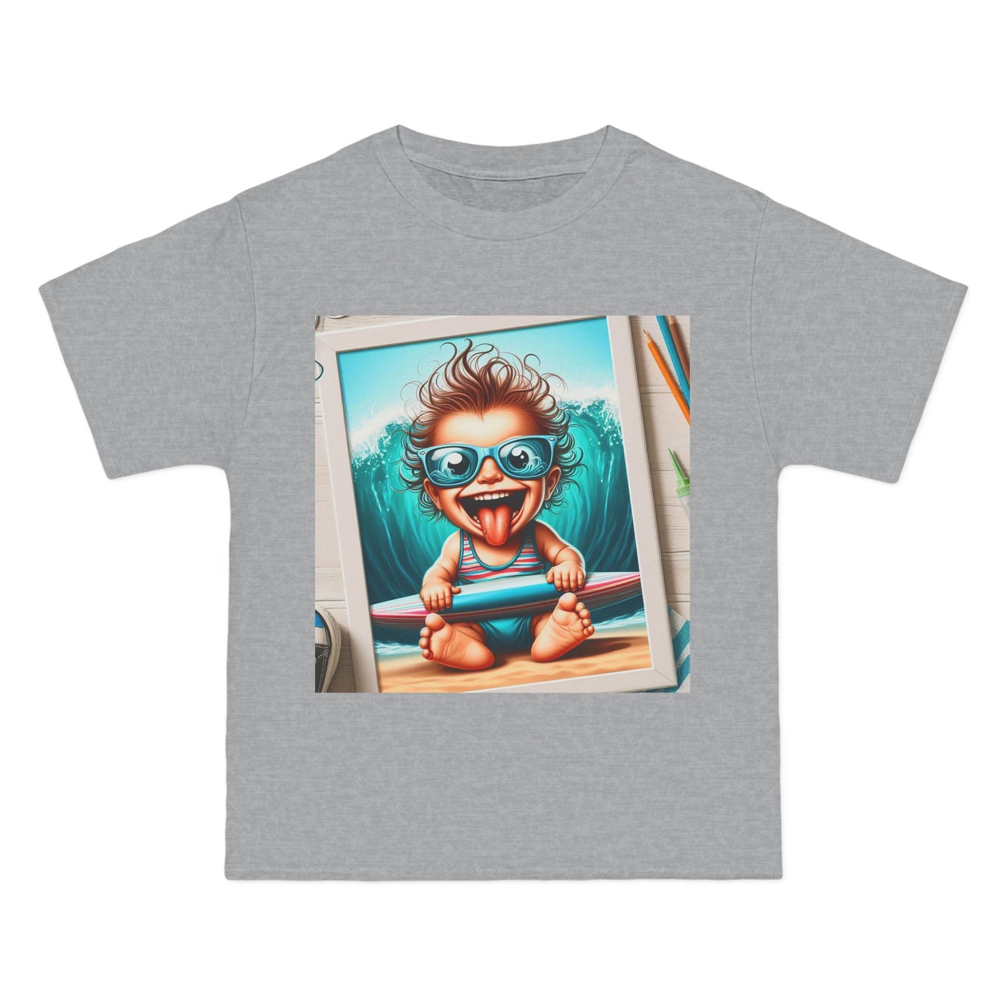 Surfing Baby T-Shirt — Crazy Baby with Surfboard Design