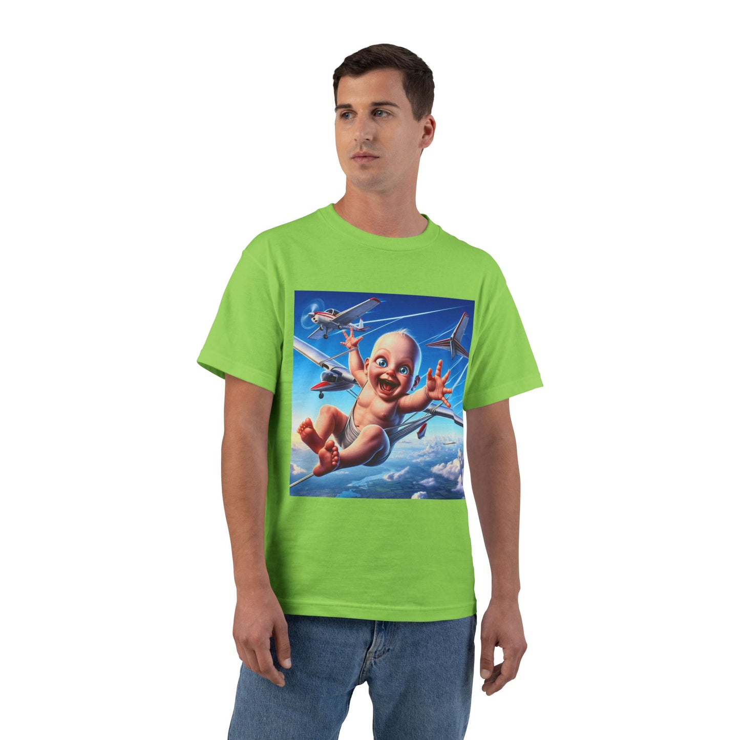 Baby Parachute Graphic T-Shirt — Cute Baby Parachuting Design