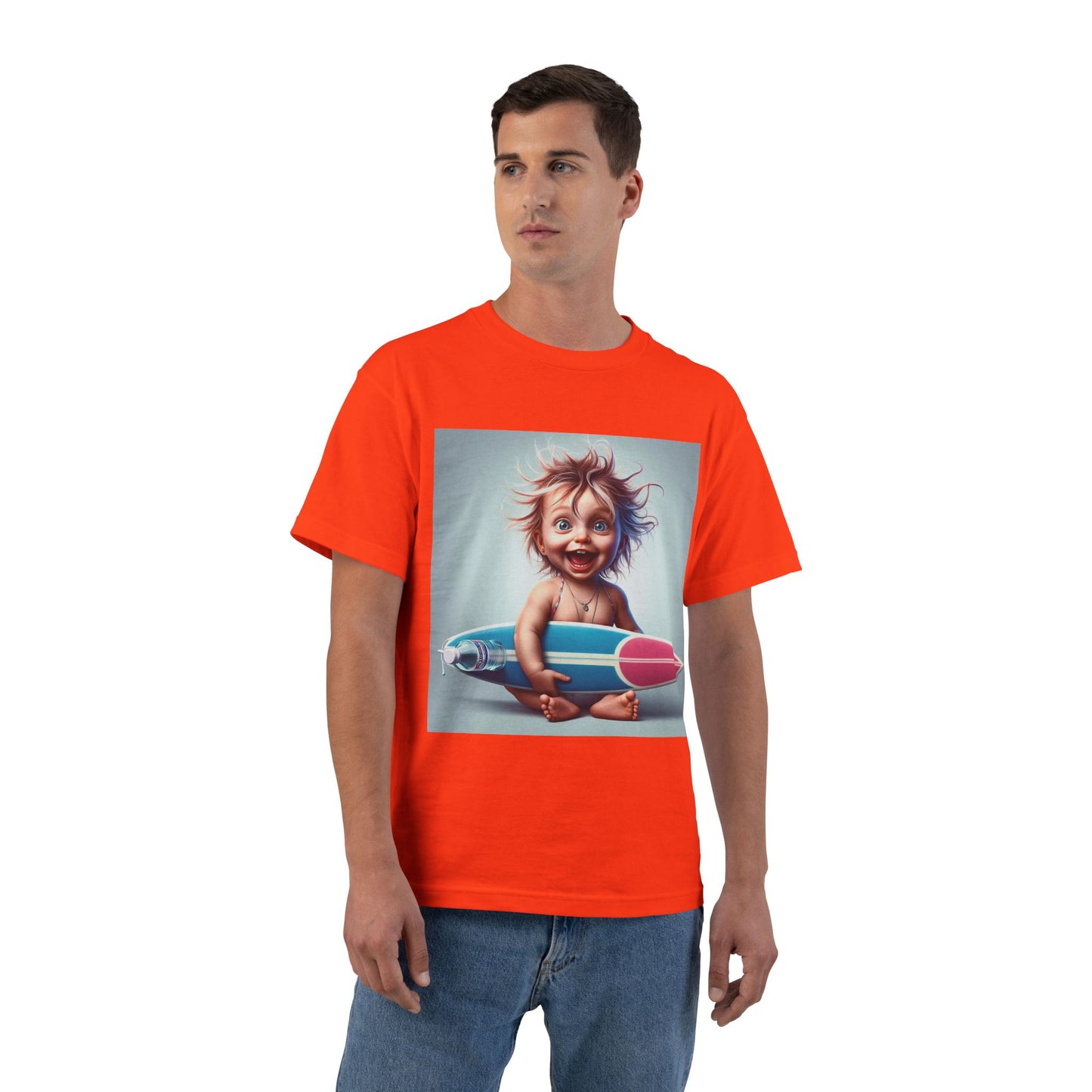 Funny Baby with Surfboard T-Shirt — Cute Surfing Infant Graphic Tee