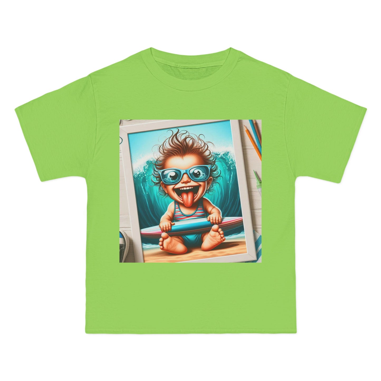 Surfing Baby T-Shirt — Crazy Baby with Surfboard Design