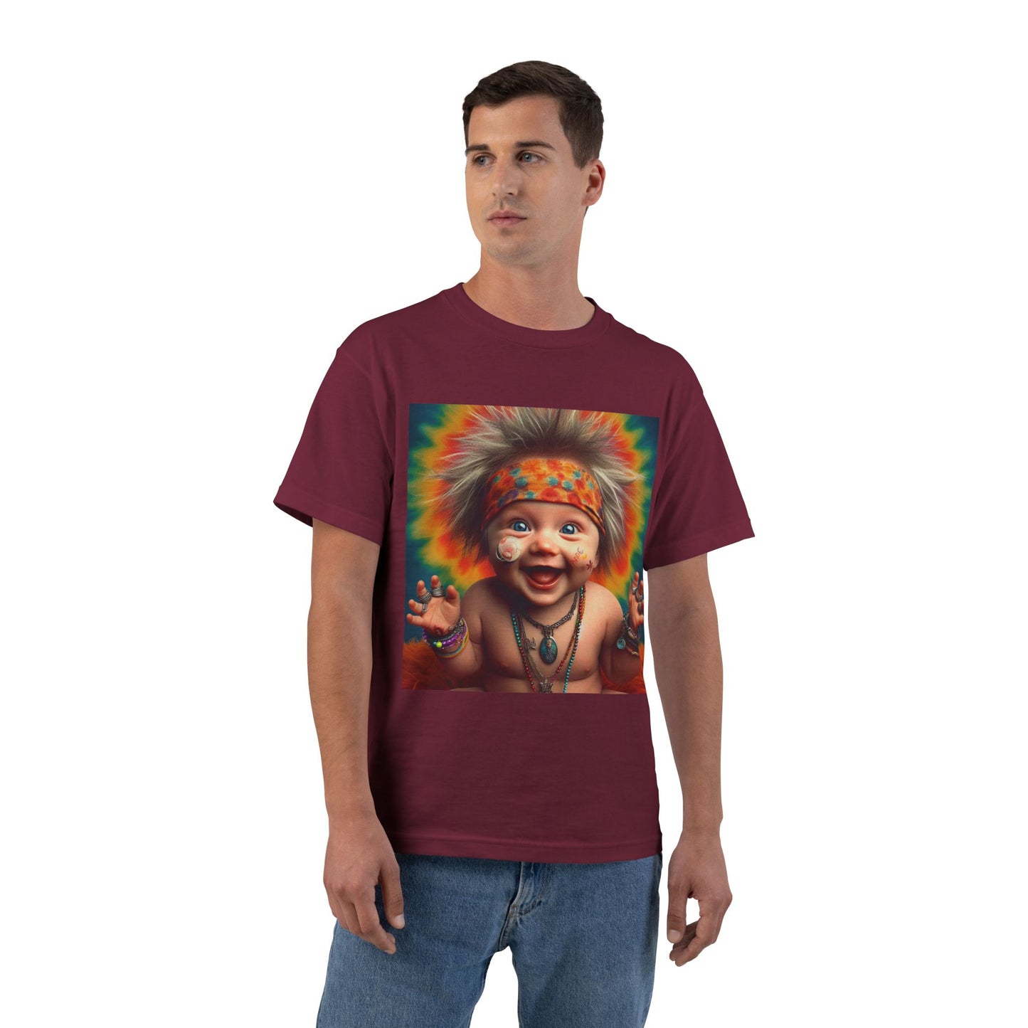Hippie Baby Graphic T-Shirt — Funny Retro Tie-Dye Baby Design