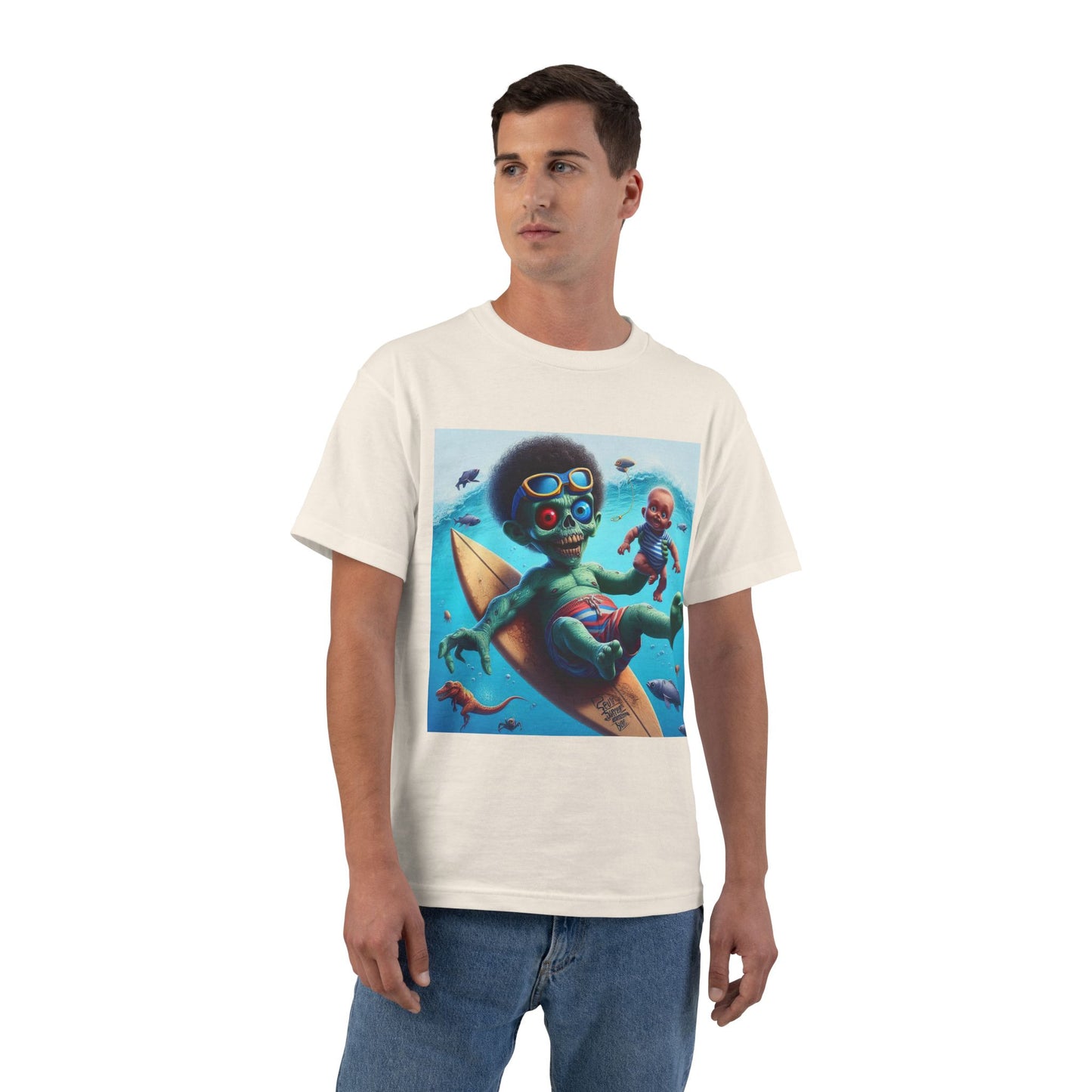 Zombie Surfer Baby T-Shirt — Cute Creepy Surfing Infant Design