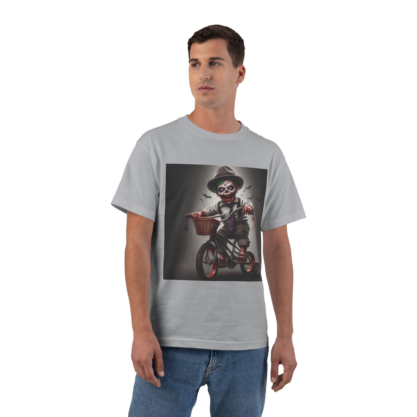 Zombie Baby on a Bike T-Shirt — Cute Creepy Infant Cyclist Tee