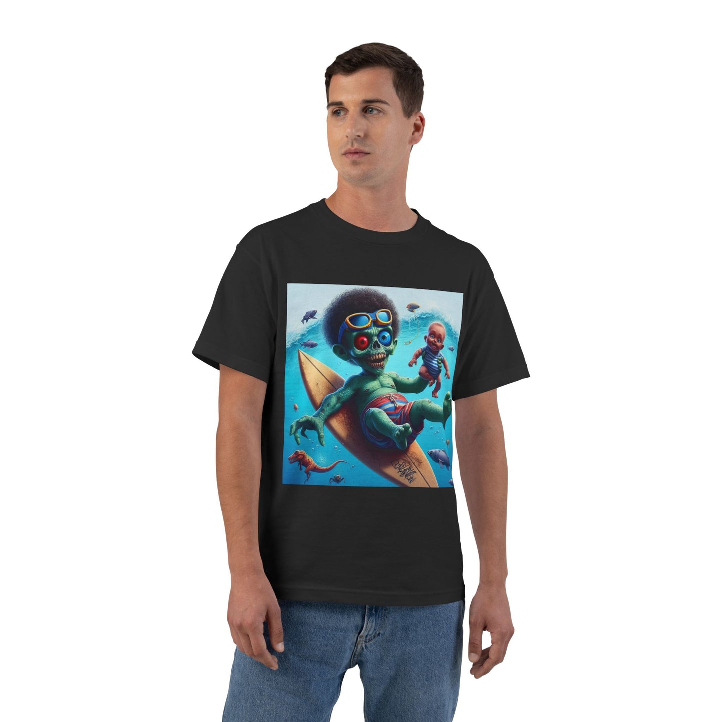 Zombie Surfer Baby T-Shirt — Cute Creepy Surfing Infant Design