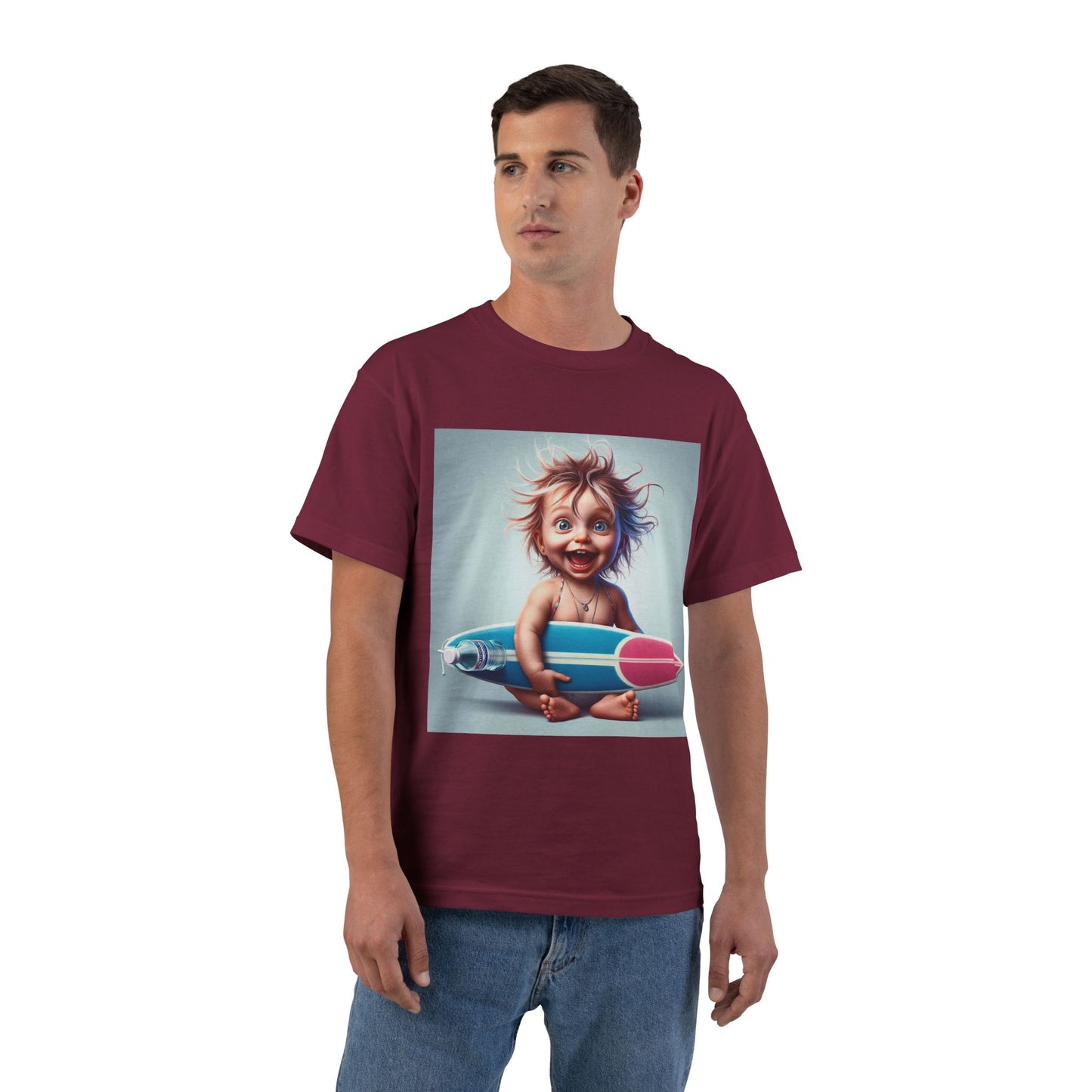 Funny Baby with Surfboard T-Shirt — Cute Surfing Infant Graphic Tee