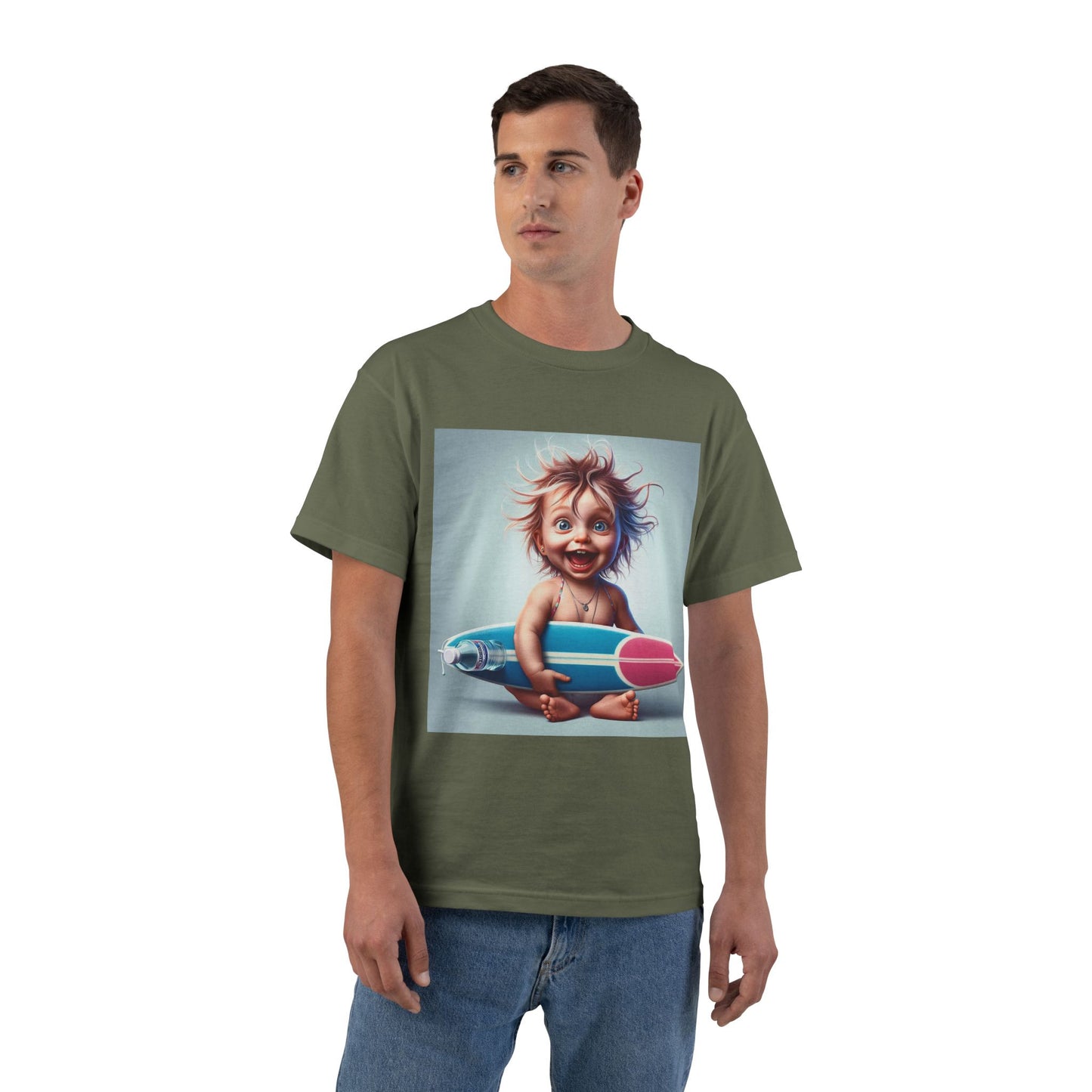 Funny Baby with Surfboard T-Shirt — Cute Surfing Infant Graphic Tee