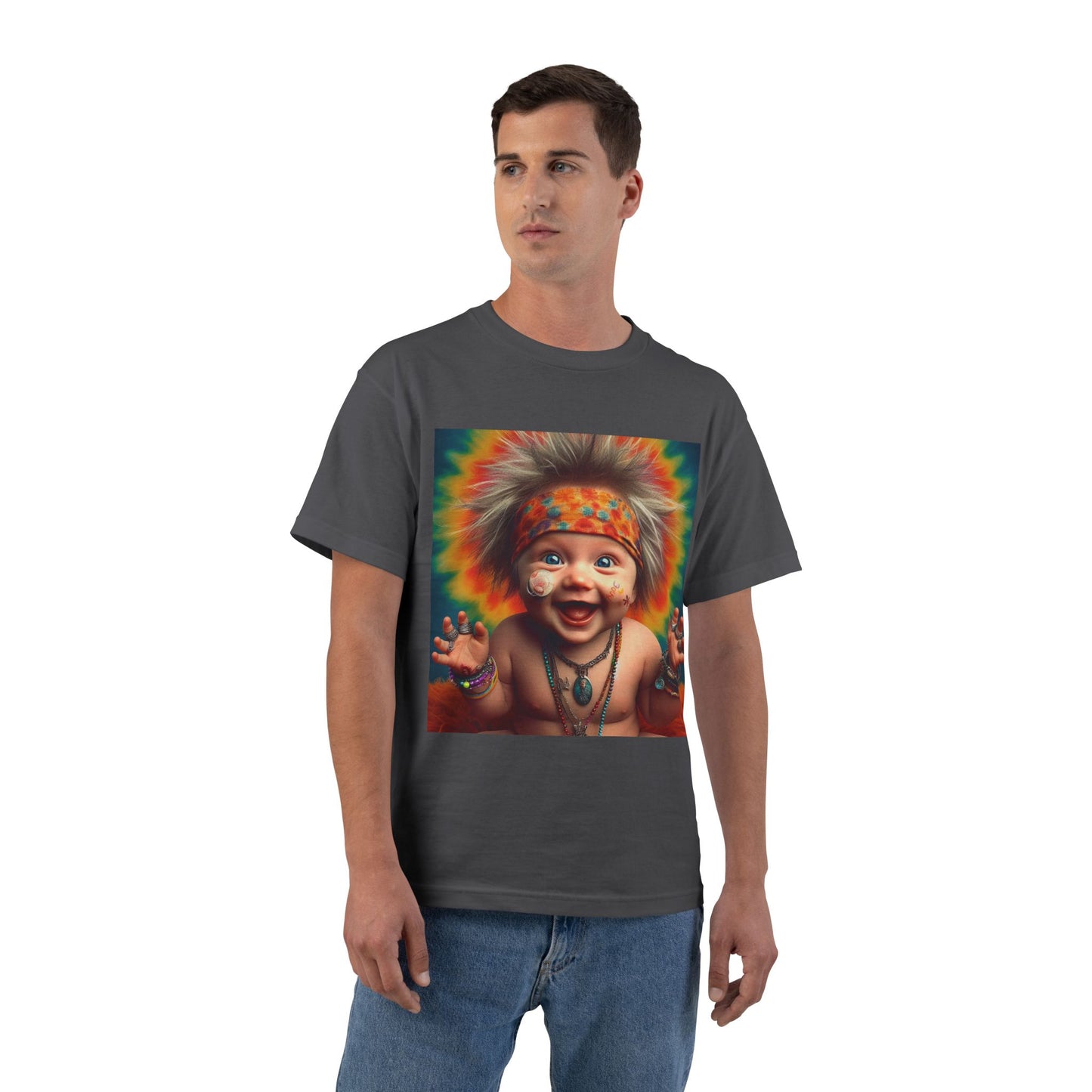 Hippie Baby Graphic T-Shirt — Funny Retro Tie-Dye Baby Design