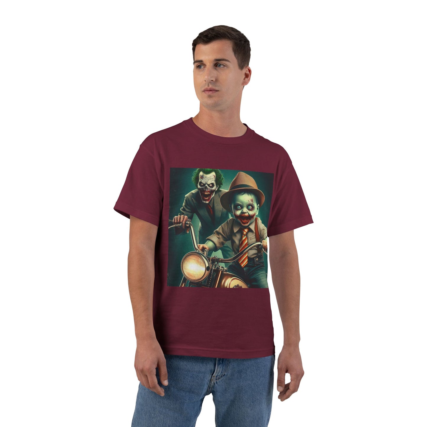 Zombie Joker Motorcycle T-Shirt — Biker Horror Graphic Tee