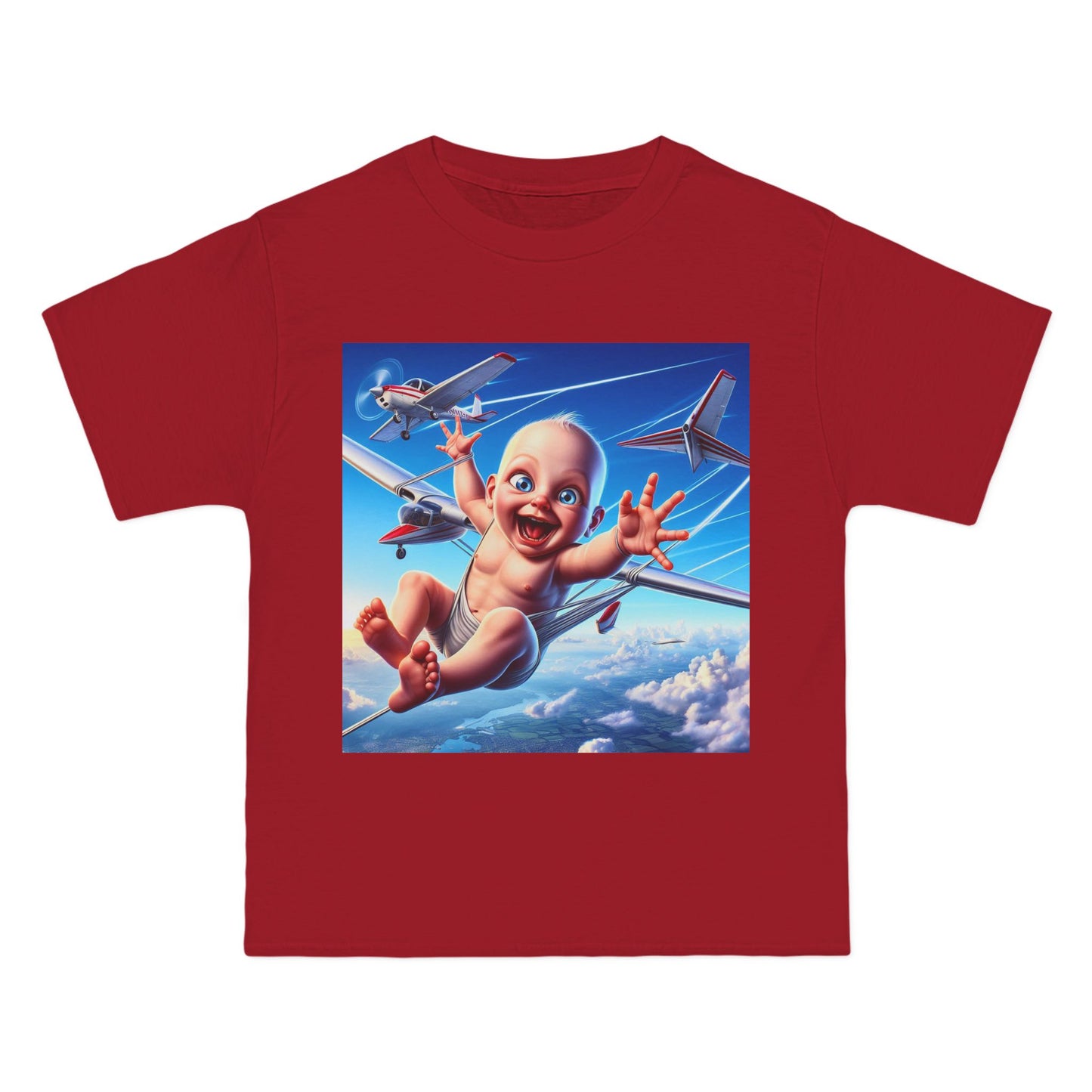 Baby Parachute Graphic T-Shirt — Cute Baby Parachuting Design