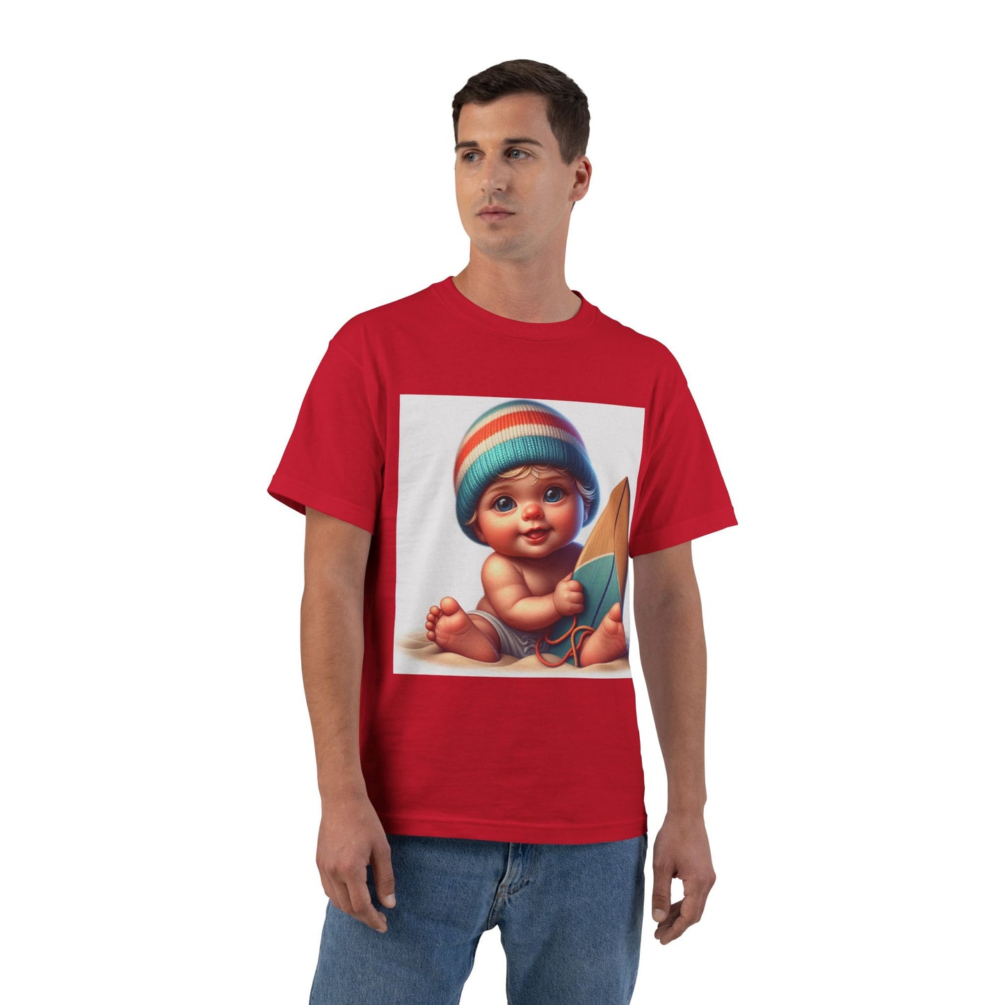 Funny Baby Surfing T-Shirt — Baby with Surfboard Graphic