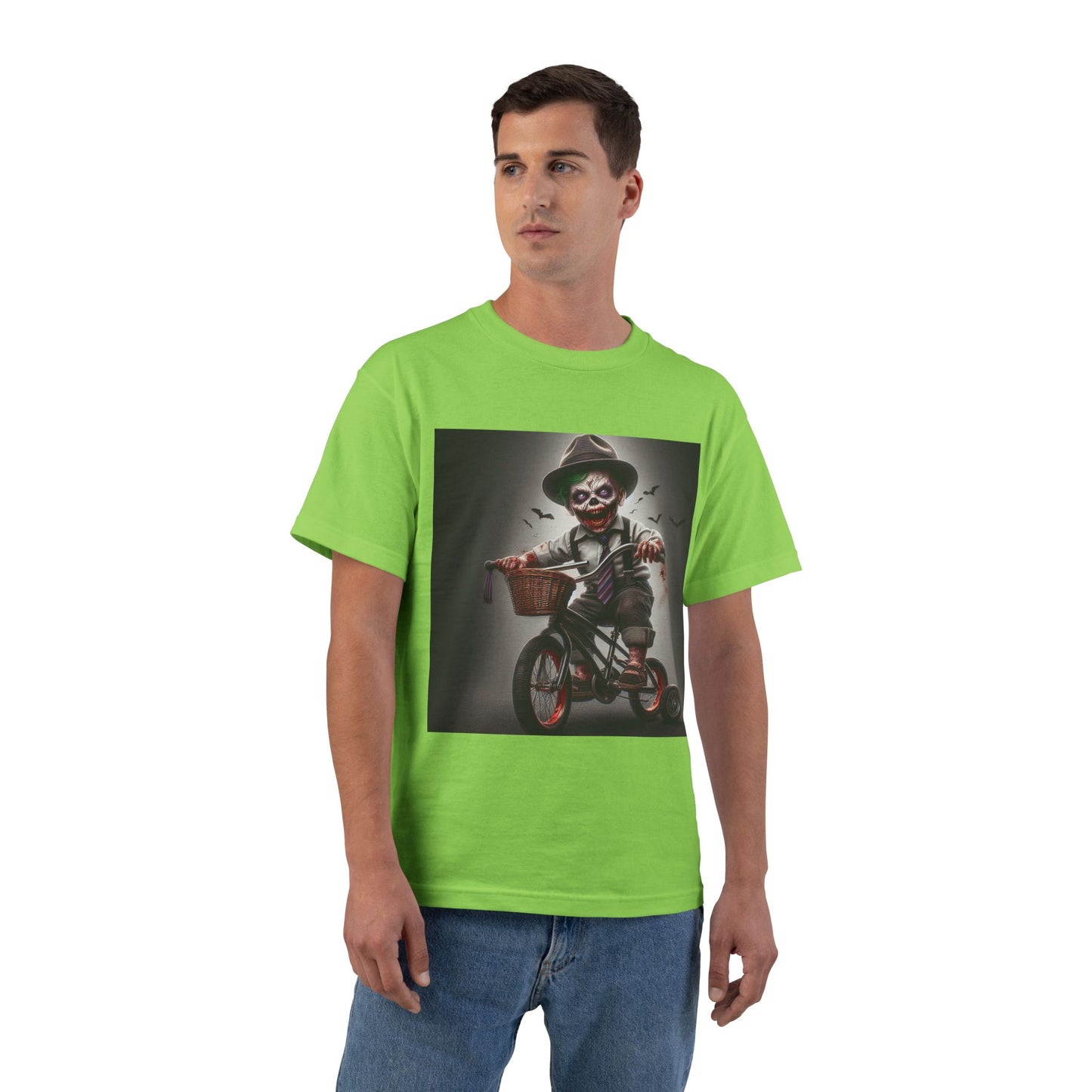 Zombie Baby on a Bike T-Shirt — Cute Creepy Infant Cyclist Tee