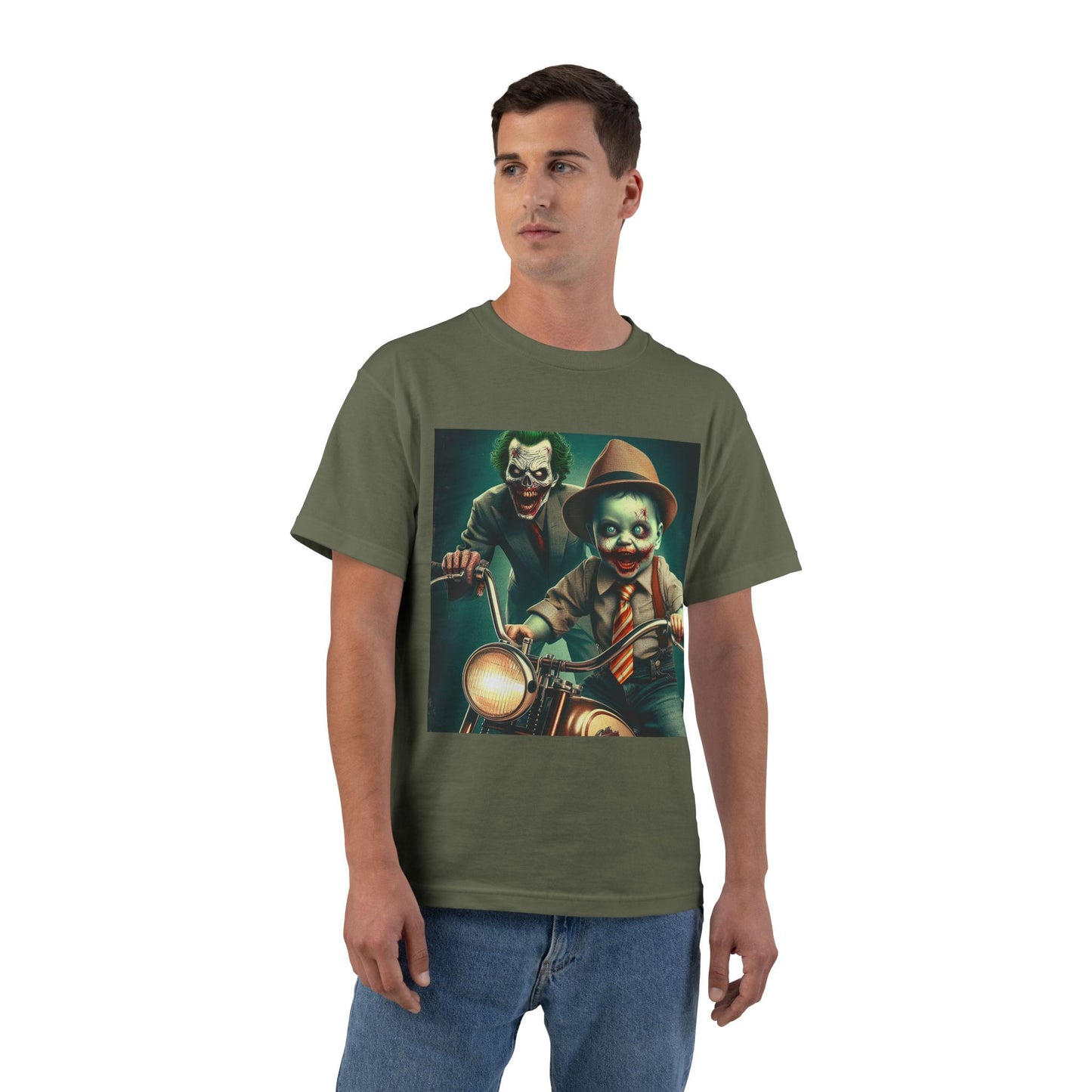 Zombie Joker Motorcycle T-Shirt — Biker Horror Graphic Tee