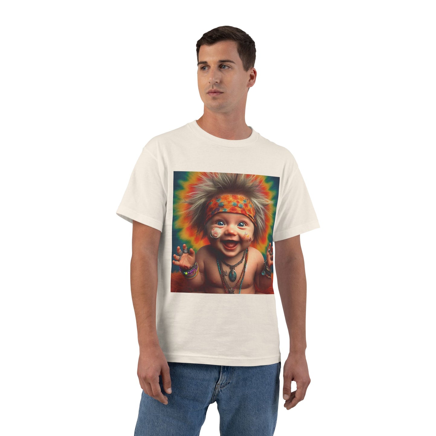Hippie Baby Graphic T-Shirt — Funny Retro Tie-Dye Baby Design