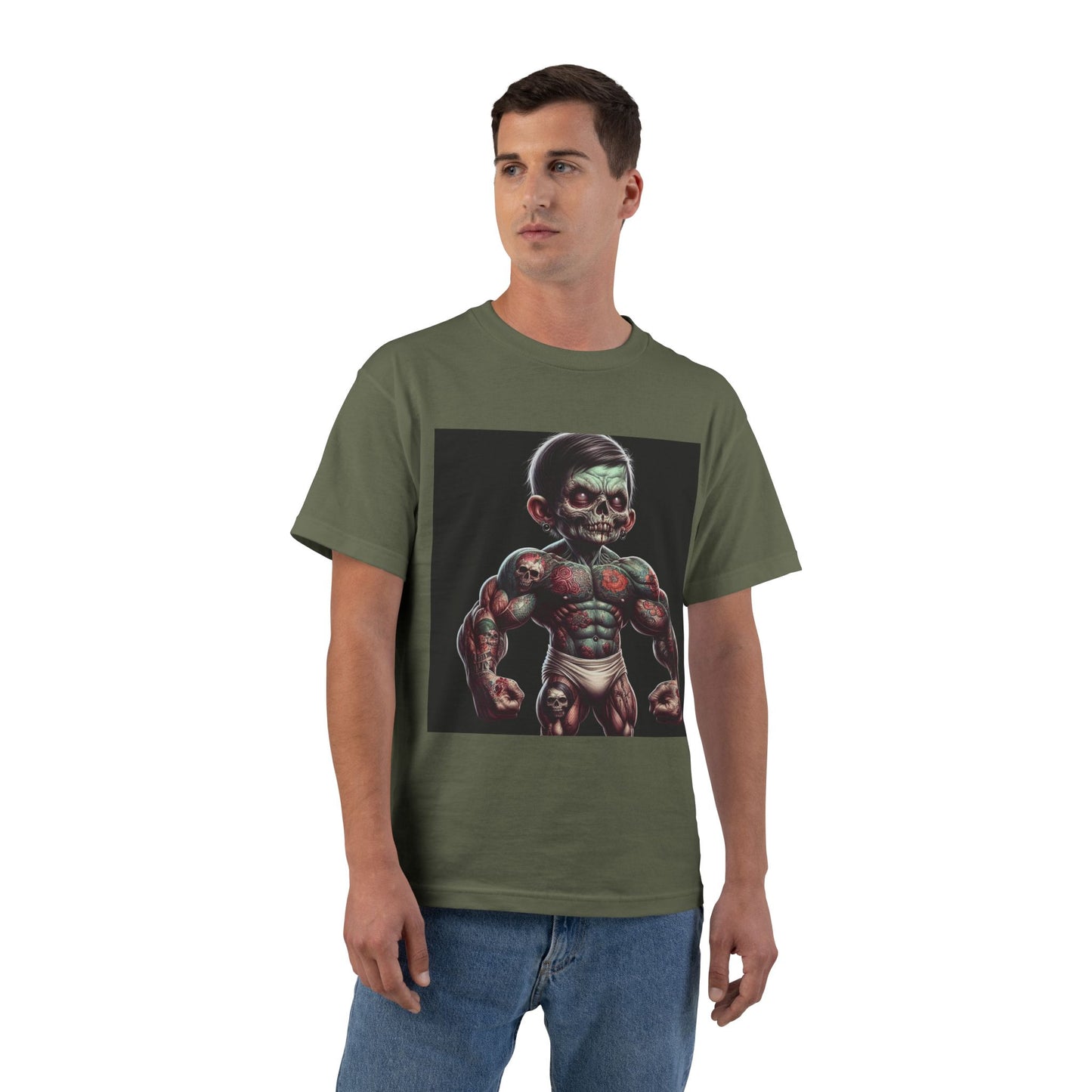 Zombie Muscle Baby T-Shirt — Cute Scary Baby Zombie Graphic Tee
