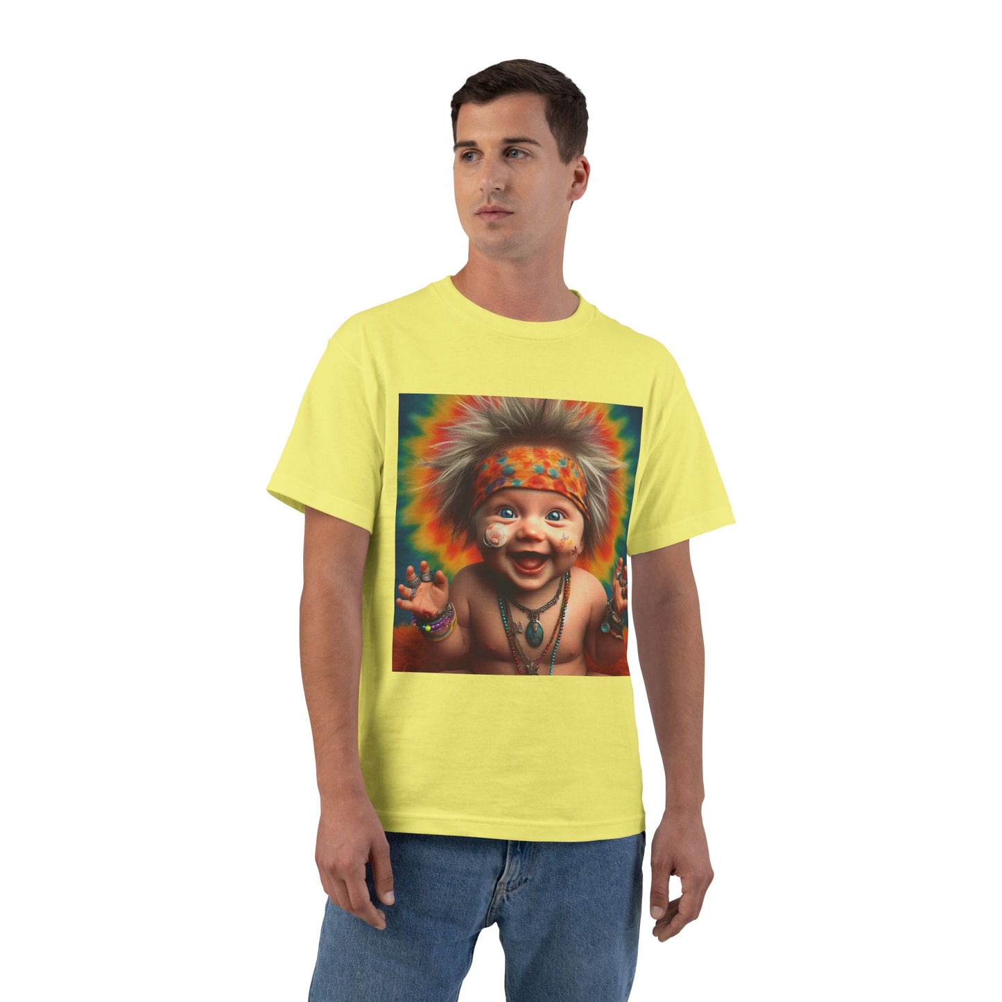 Hippie Baby Graphic T-Shirt — Funny Retro Tie-Dye Baby Design