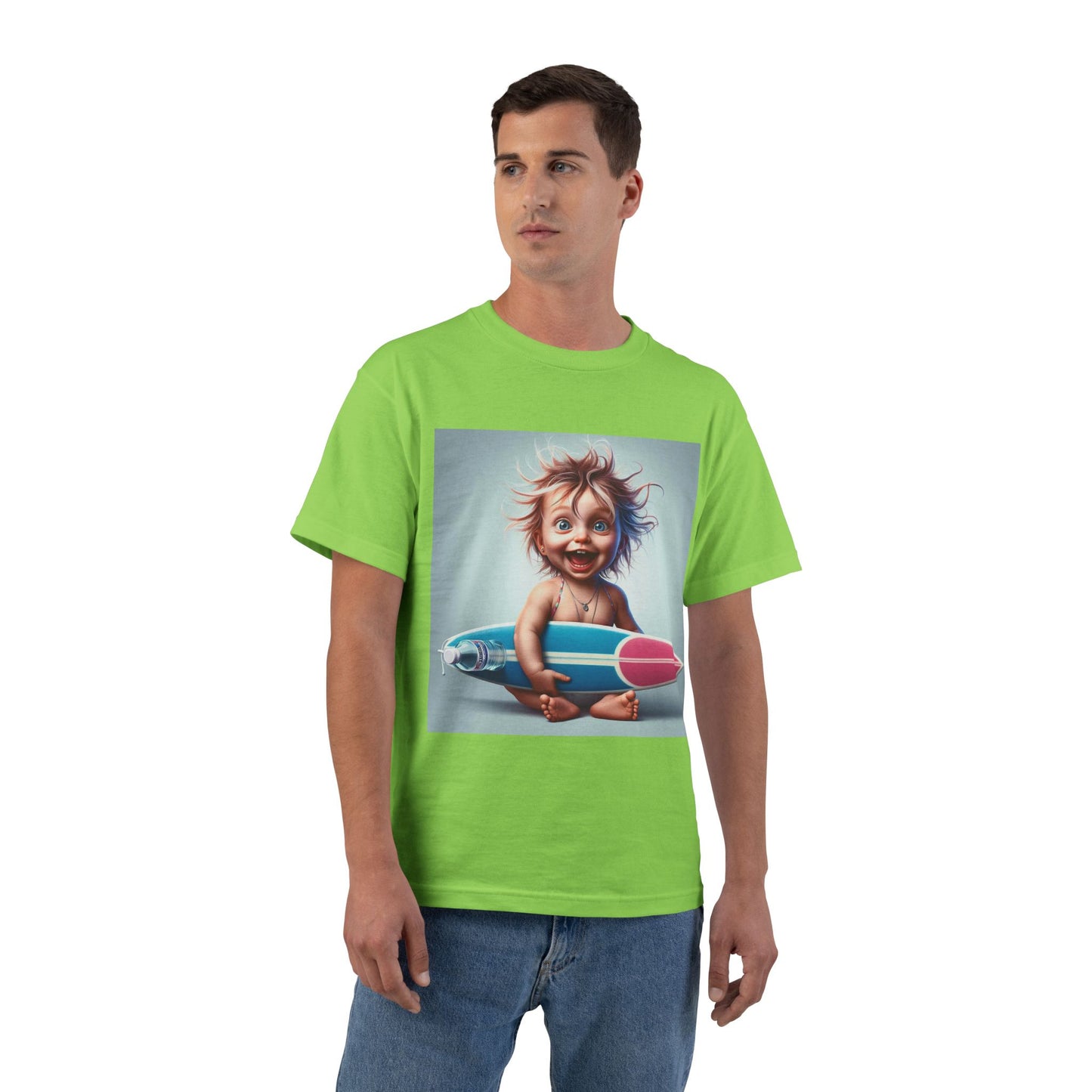Funny Baby with Surfboard T-Shirt — Cute Surfing Infant Graphic Tee
