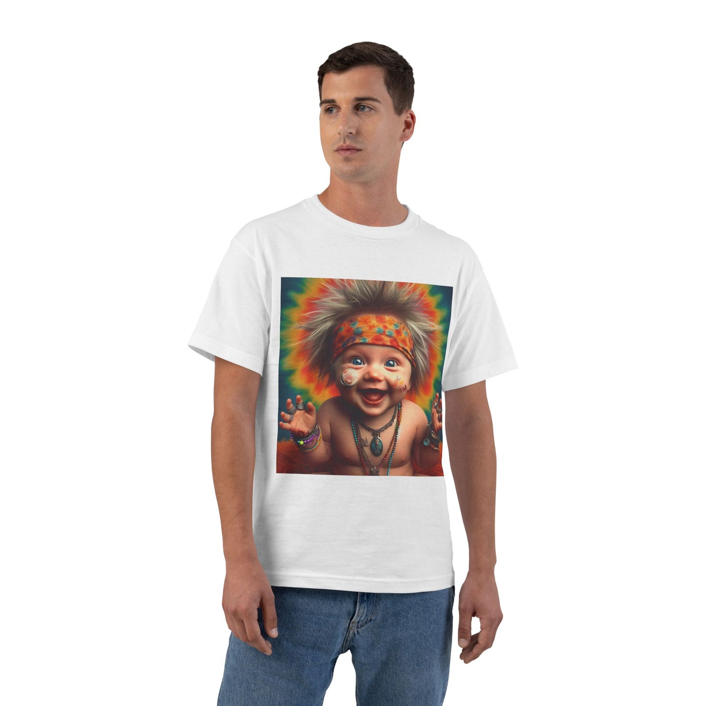 Hippie Baby Graphic T-Shirt — Funny Retro Tie-Dye Baby Design