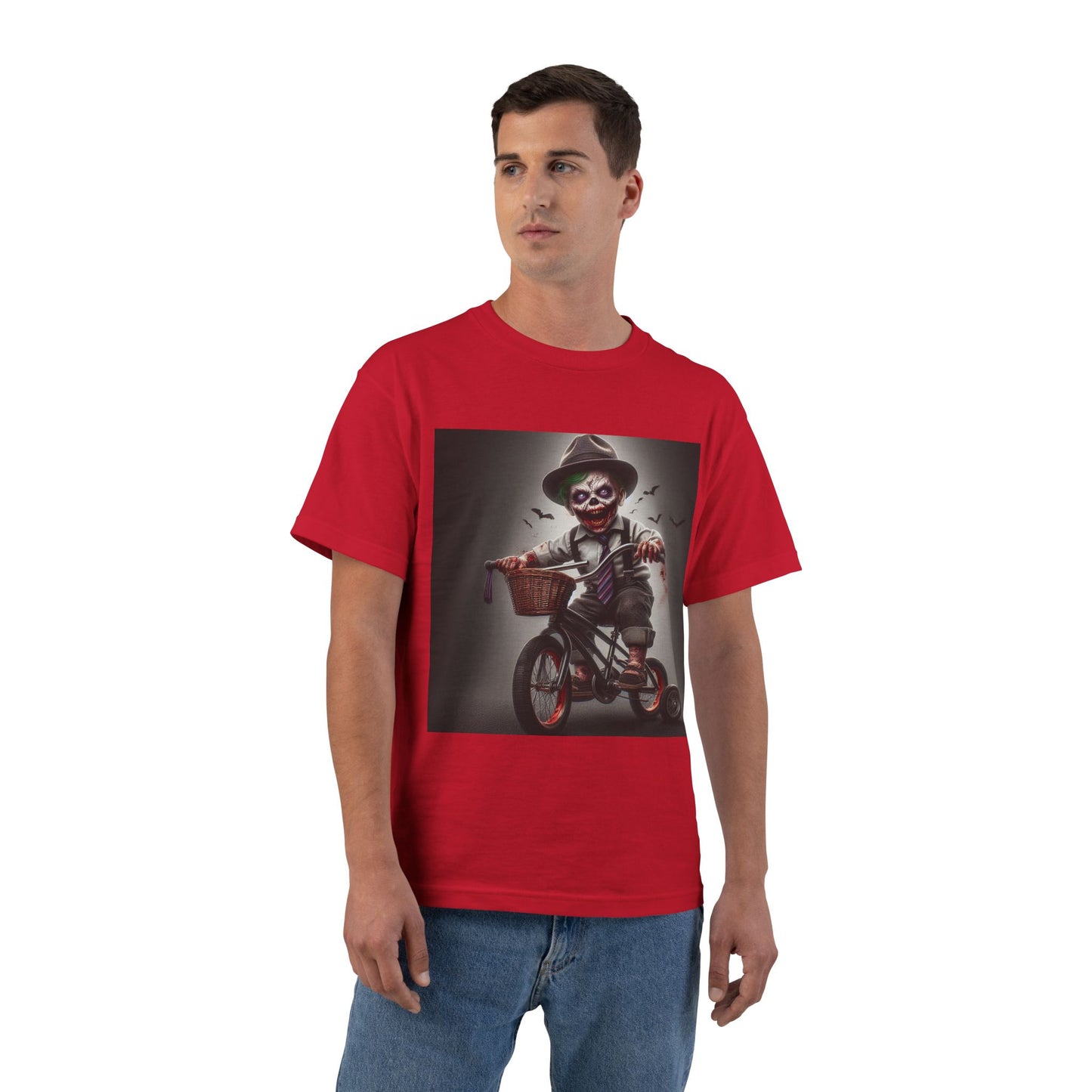 Zombie Baby on a Bike T-Shirt — Cute Creepy Infant Cyclist Tee