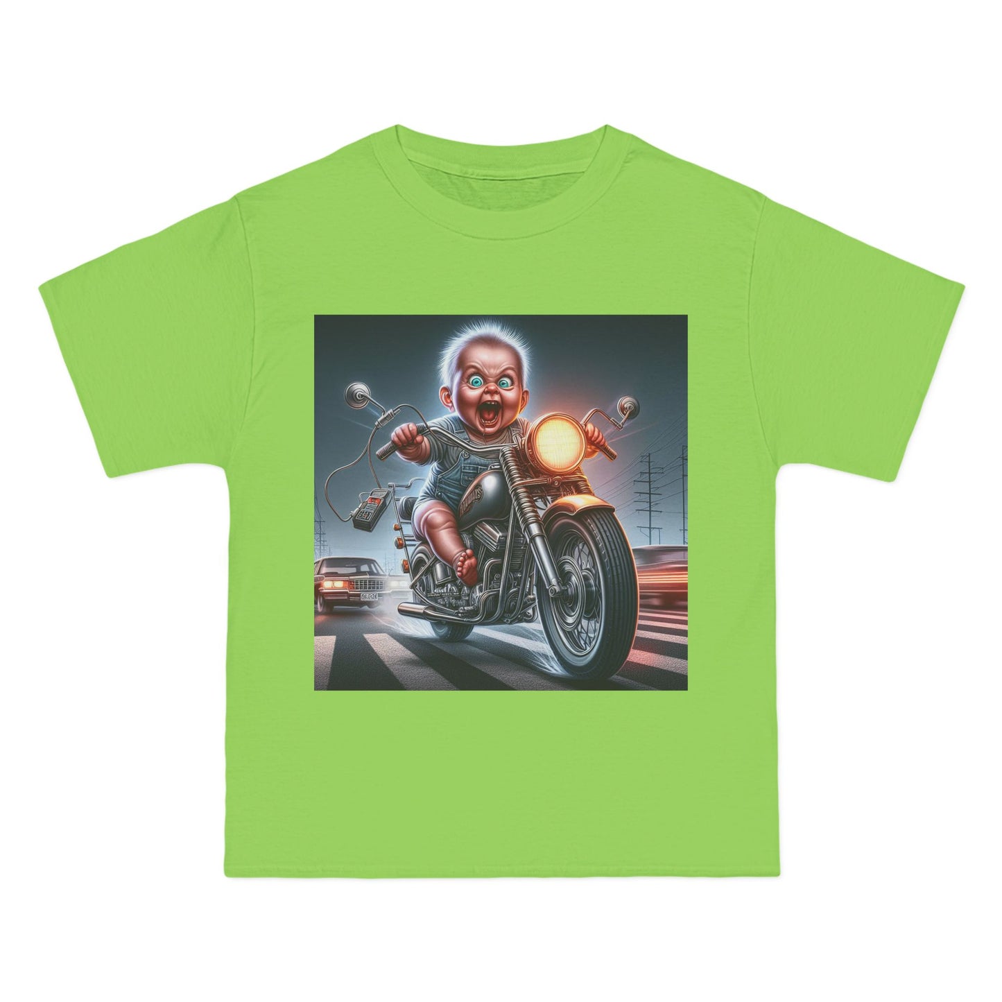 Crazy Baby Riding a Motorcycle T-Shirt — Funny Retro Baby Biker Tee