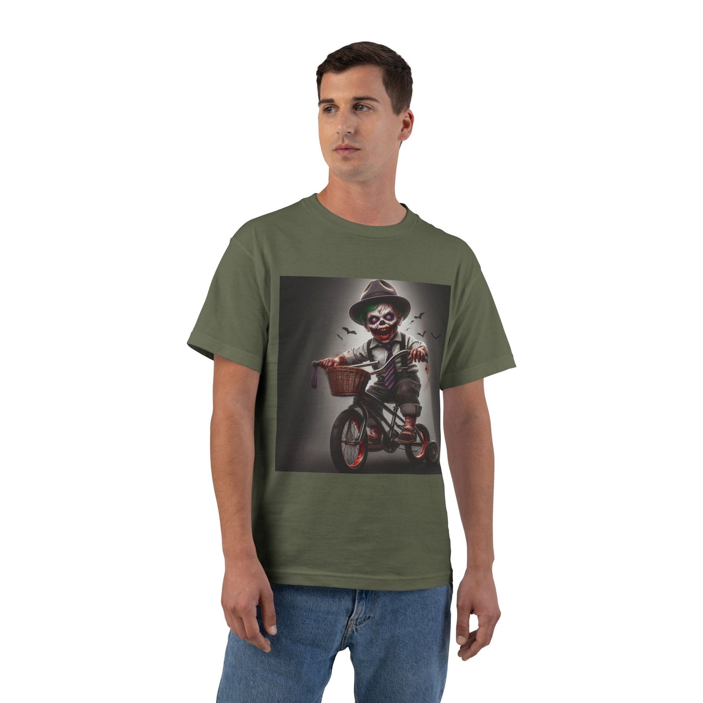 Zombie Baby on a Bike T-Shirt — Cute Creepy Infant Cyclist Tee