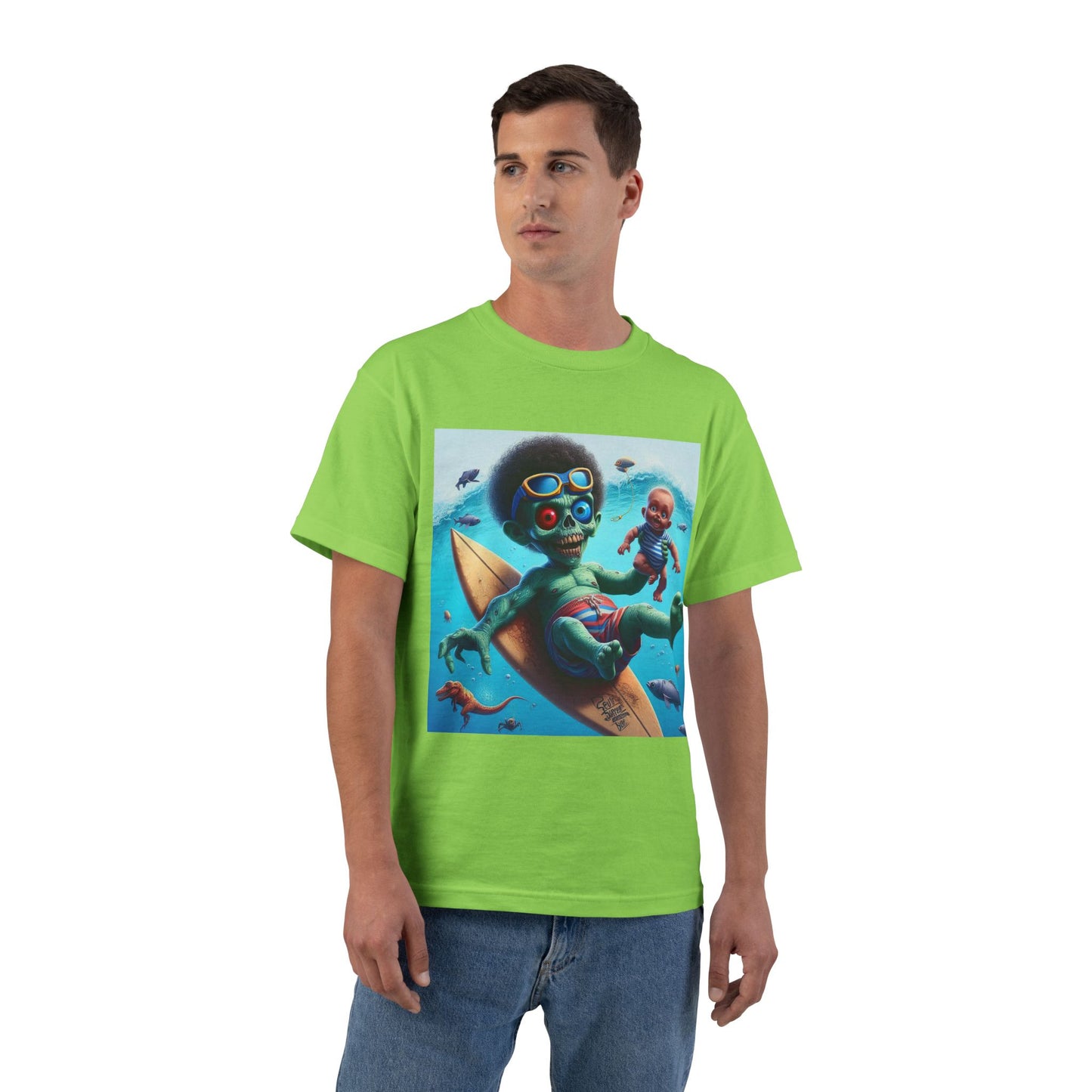 Zombie Surfer Baby T-Shirt — Cute Creepy Surfing Infant Design